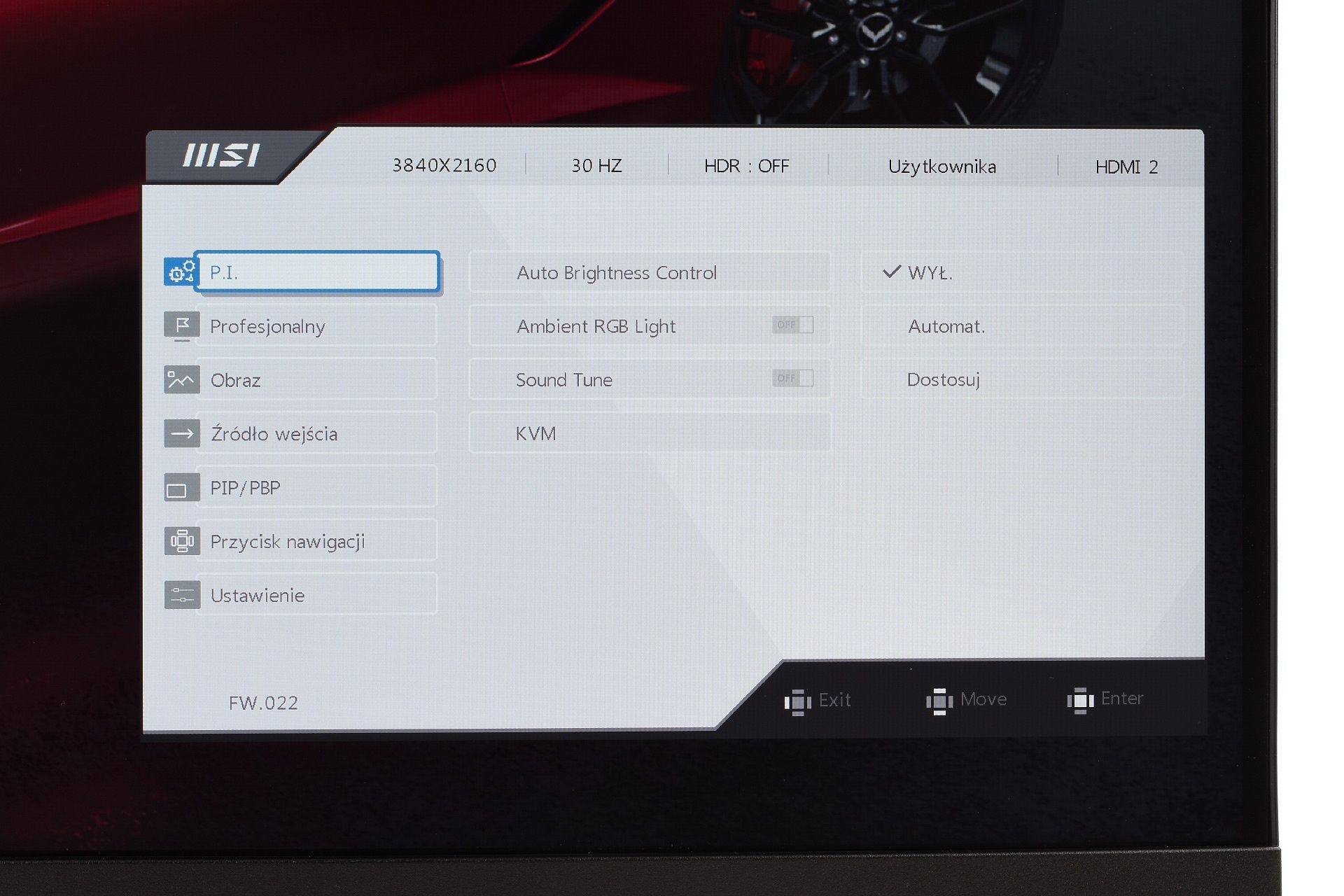 MSI Summit MS321UP - OSD 1