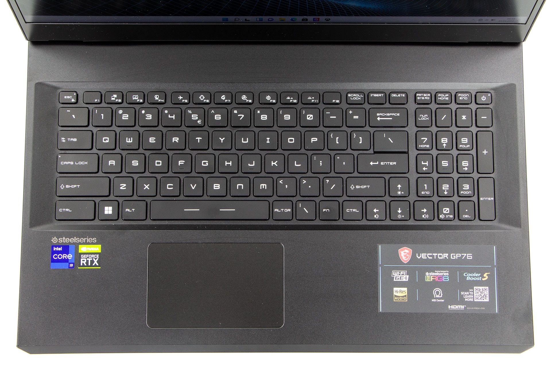 MSI Vector GP76 - od góry
