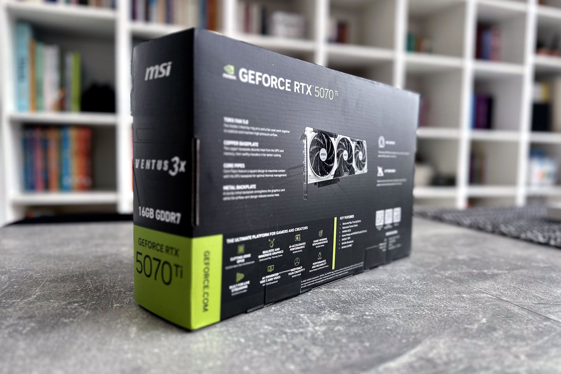 MSI GeForce RTX 5070 Ventus 3X - tył pudełka