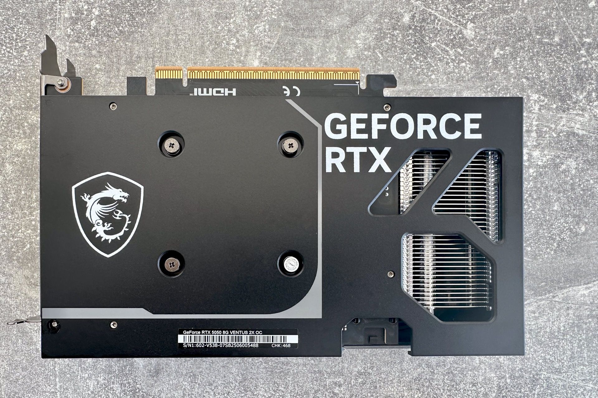MSI GeForce RTX 5050 Ventus X2 - backplate