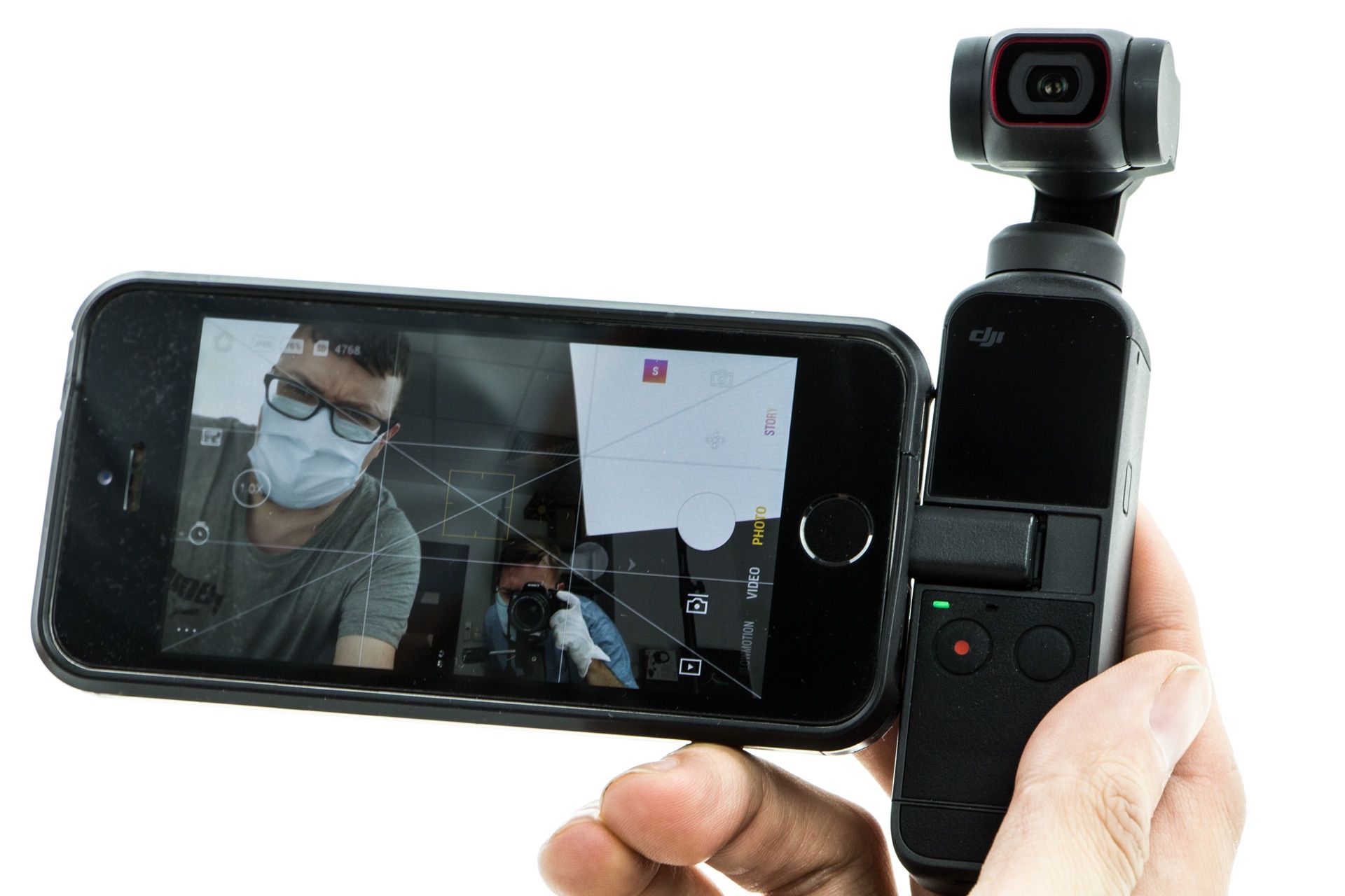 DJI Pocket 2 - kamerka połączona z iPhone
