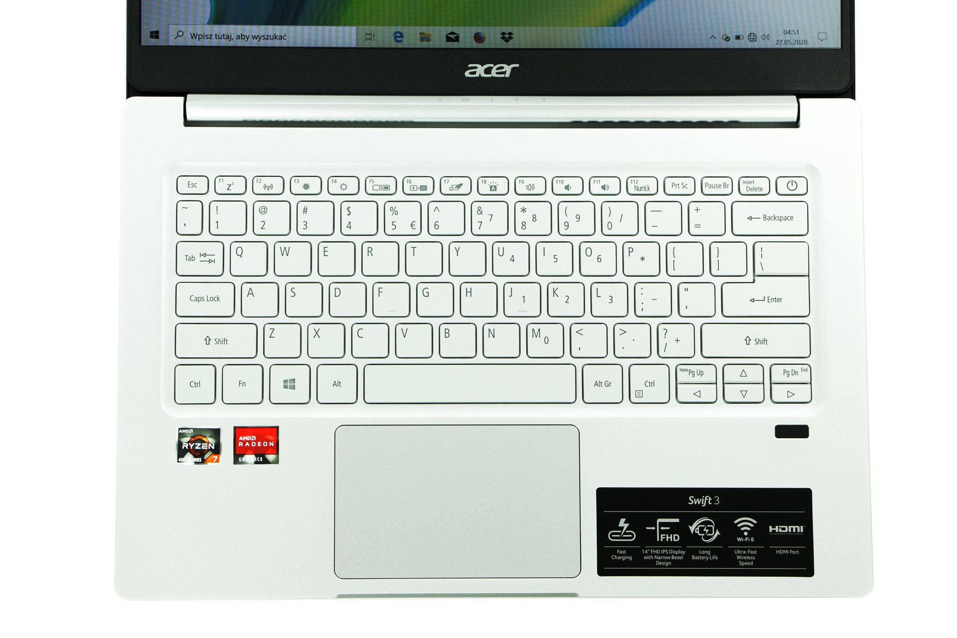 Acer Swift 3 - klawiatura typu chiclet