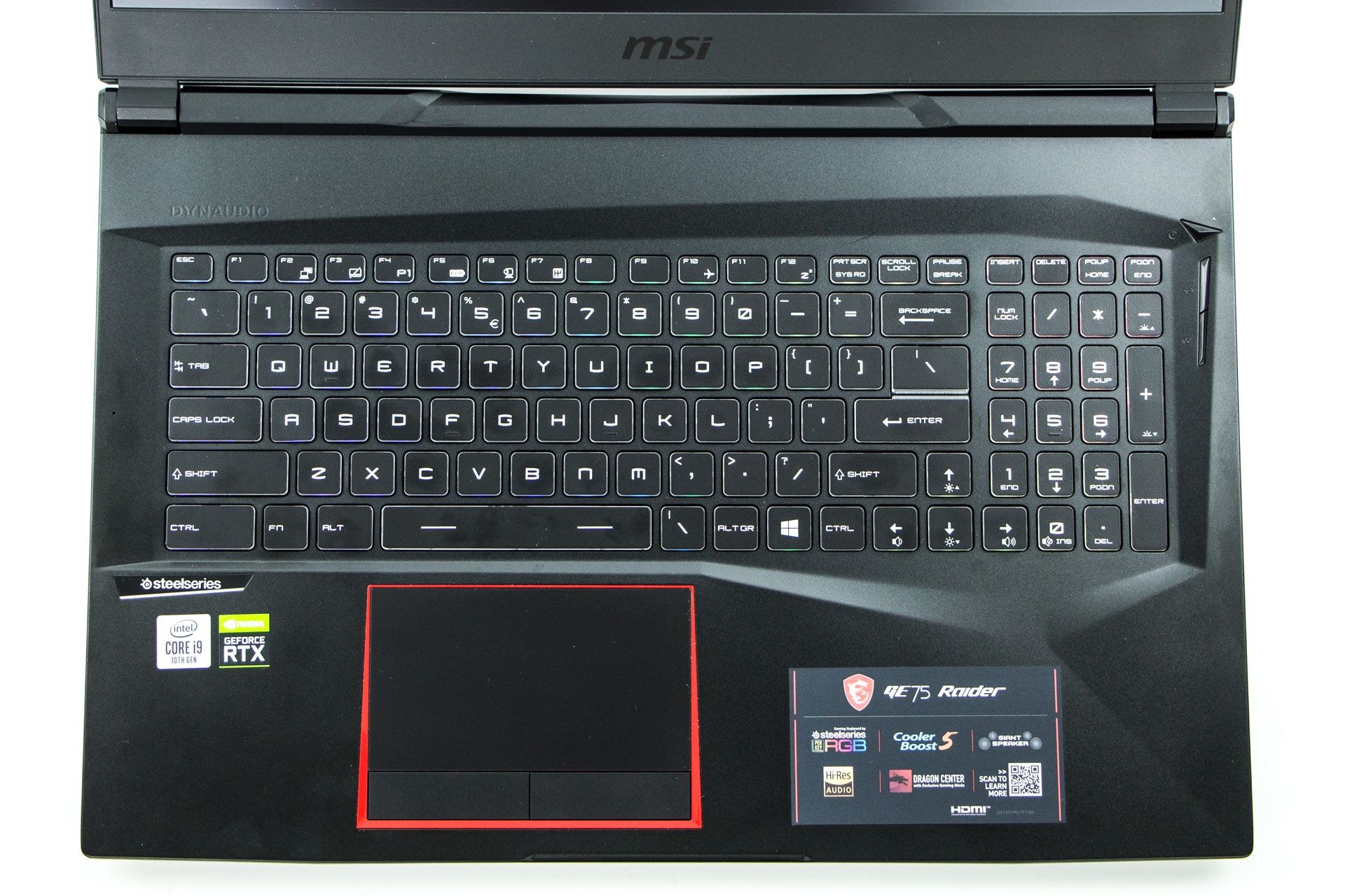 MSI GE75 Raider 10SGS - Widok od góry