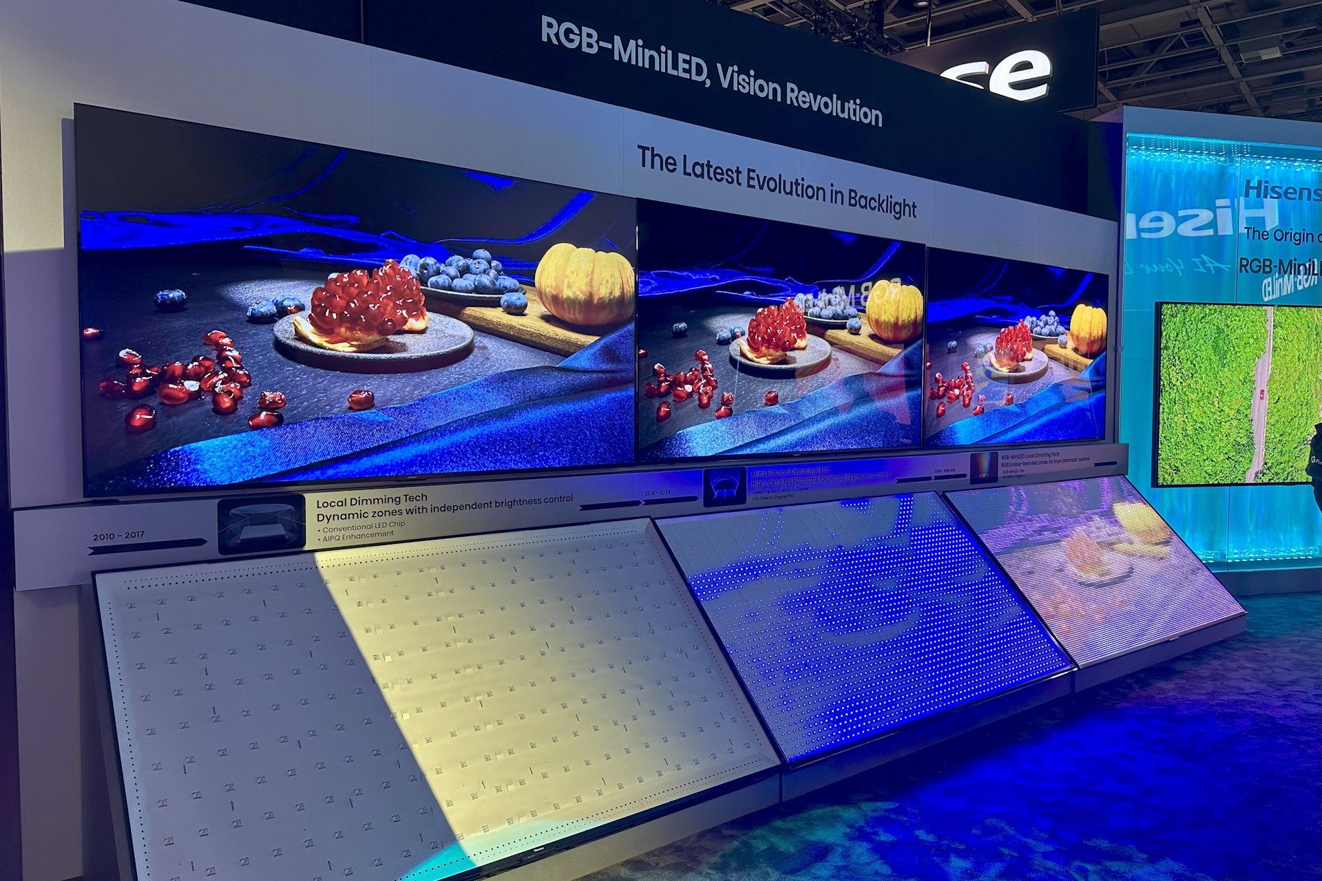 Hisense na IFA 2025 - RGB-MiniLED porównanie z LED i mini LED