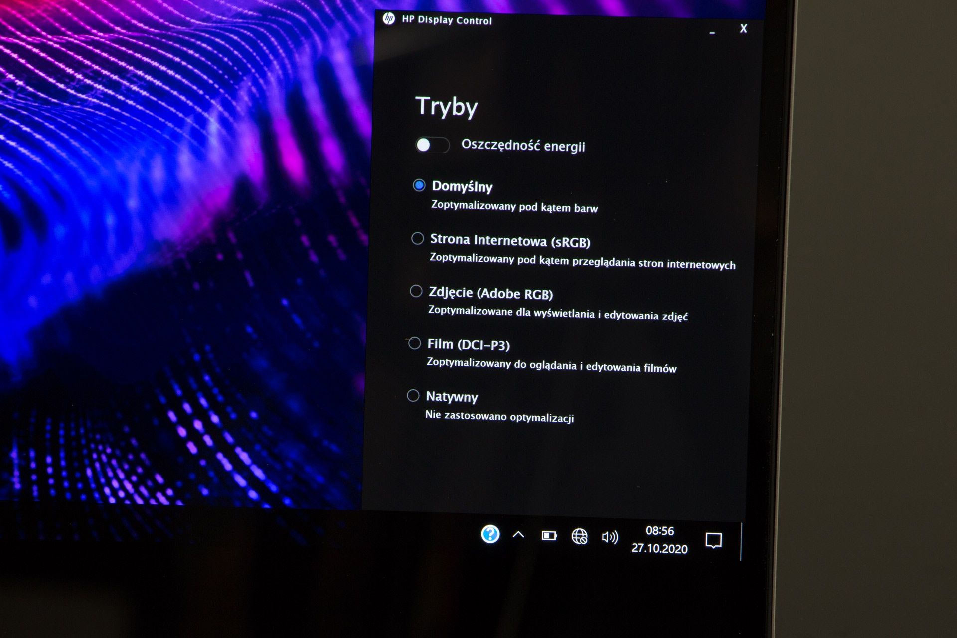 HP ENVY 15 OLED - przełączanie profili obrazu