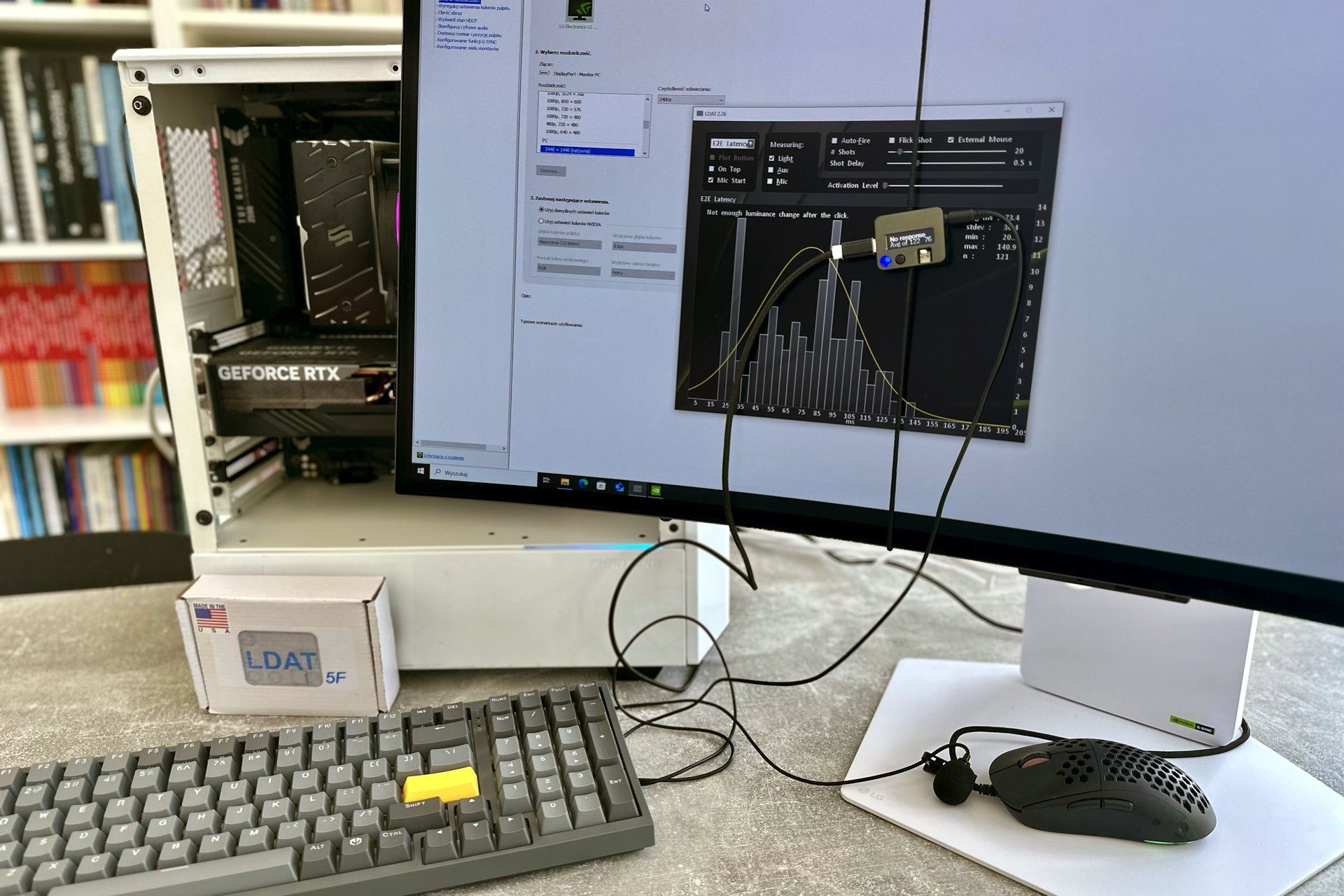 Testy opóźnień z NVIDIA LDAT - monitor z G-Sync