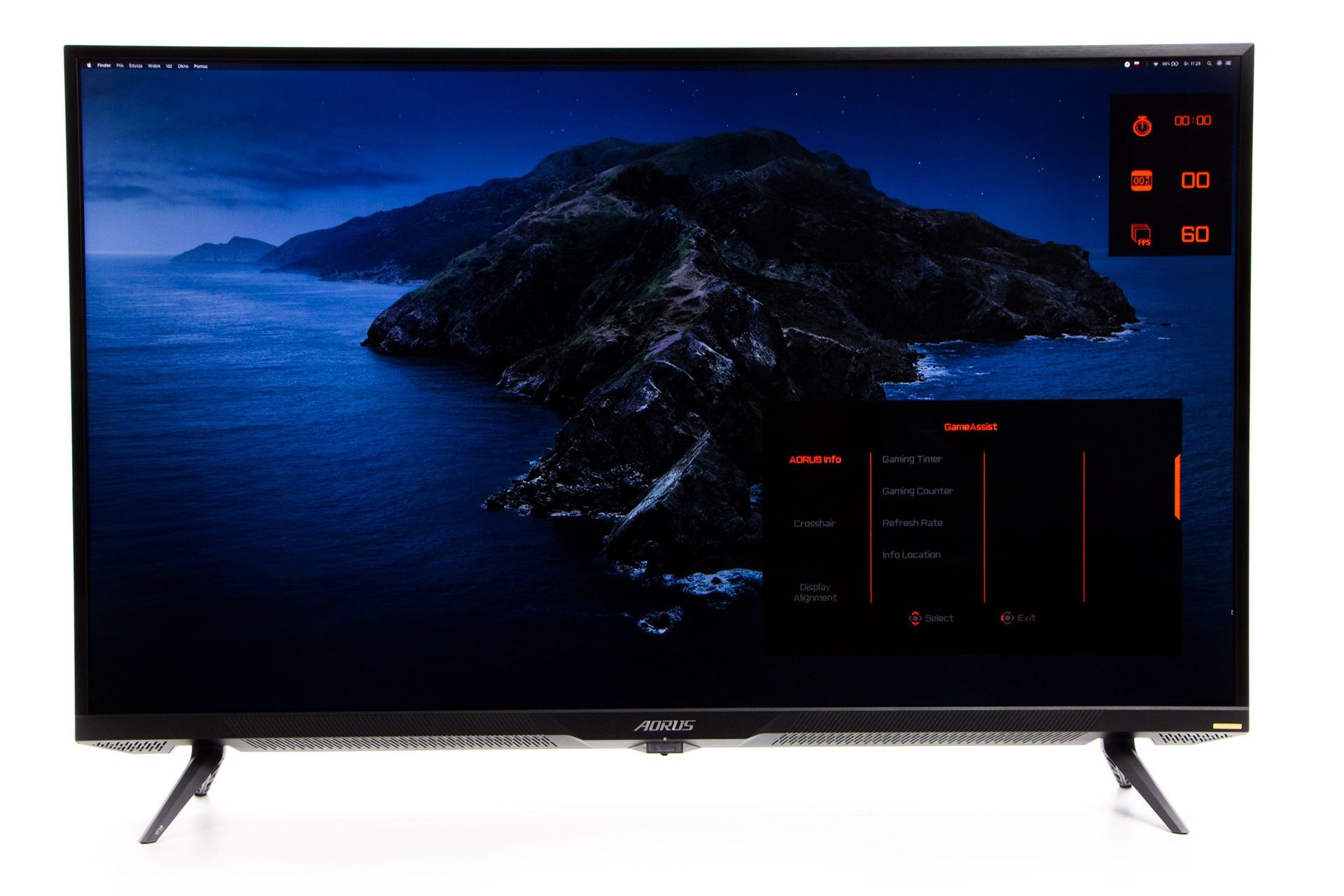 Gigabyte Aorus FV43U - menu ekranowe