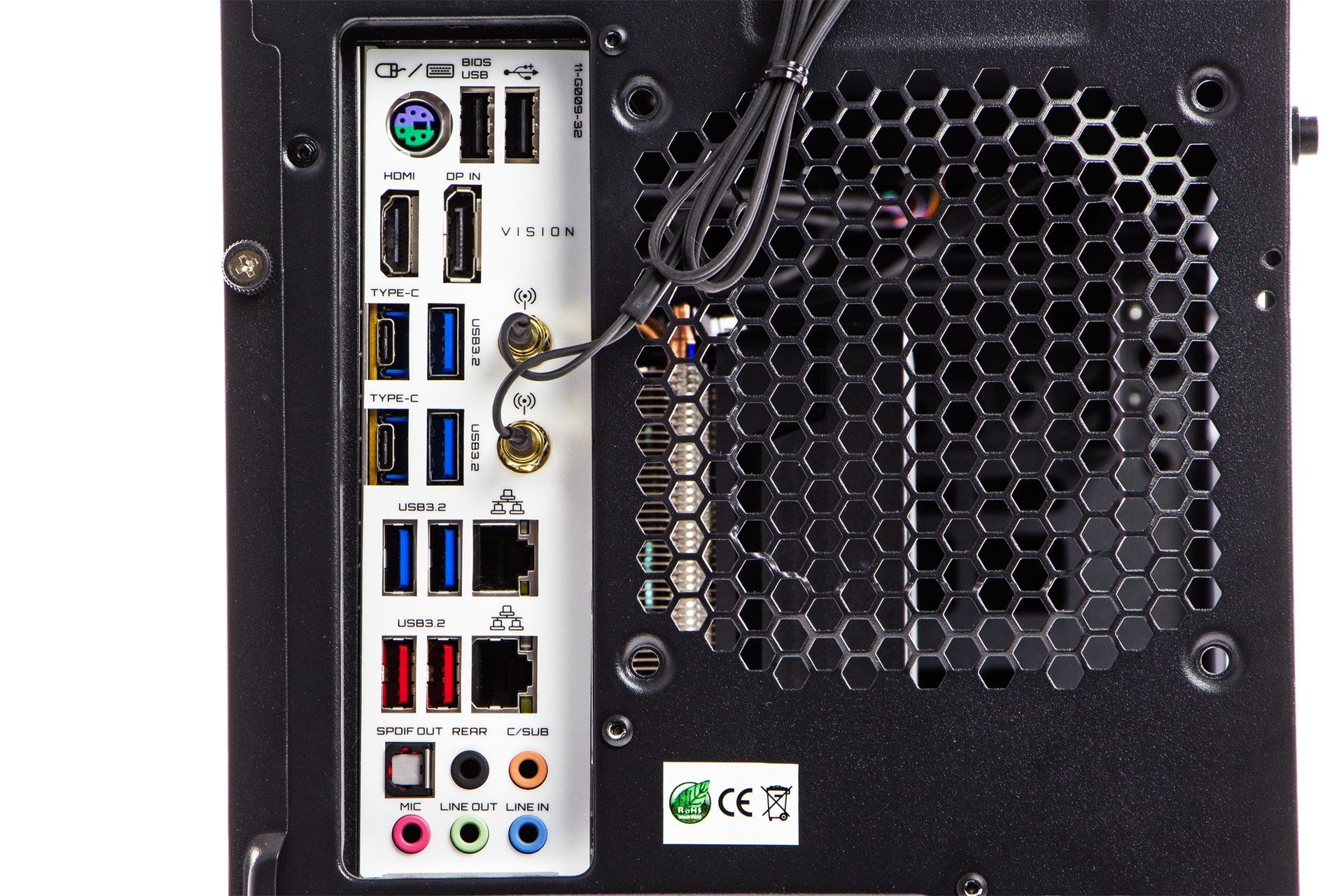 Gigabyte B550 Vision D - porty na tylnym panelu