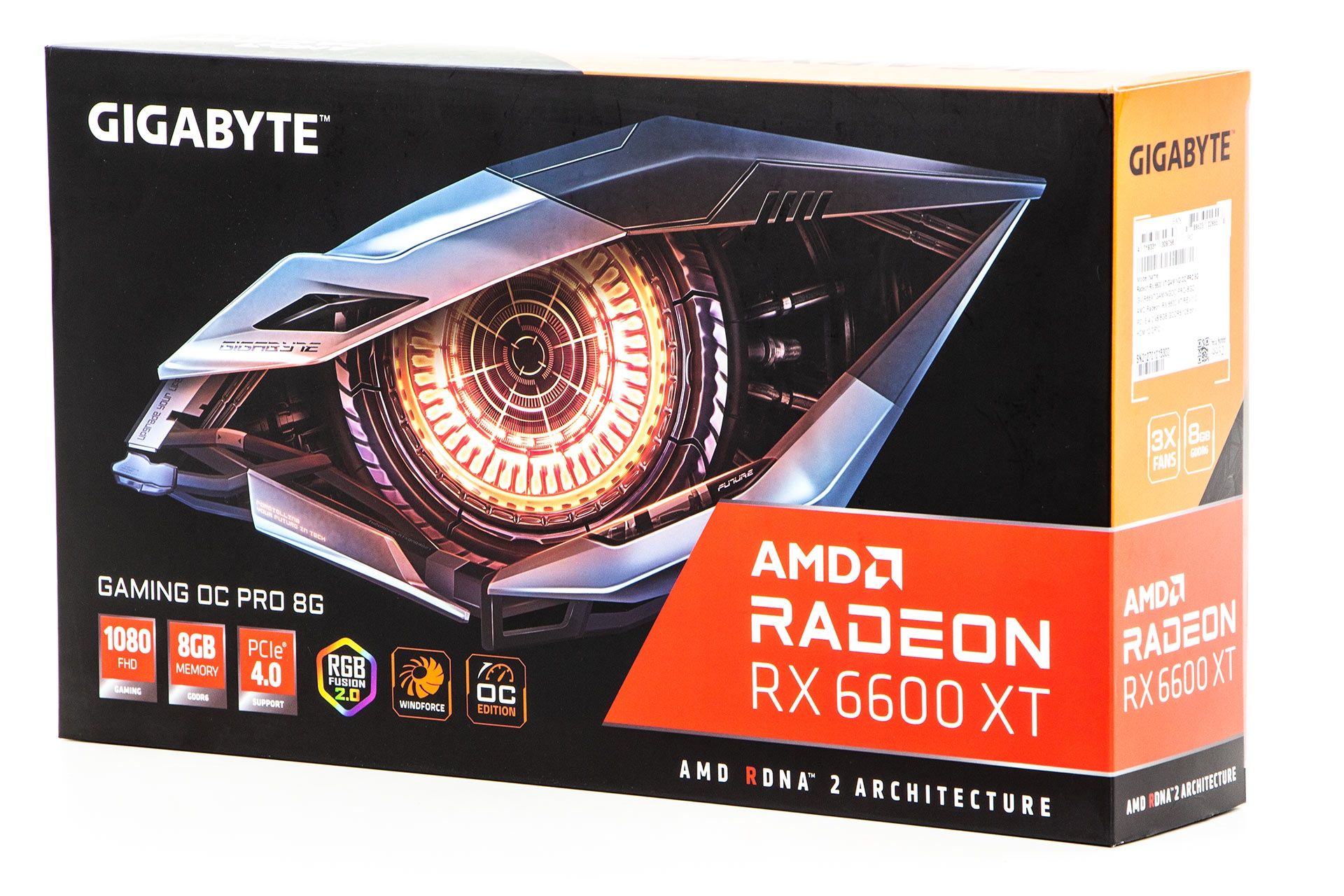 Pudełko Radeona RX 6600 XT ze stajni Gigabyte