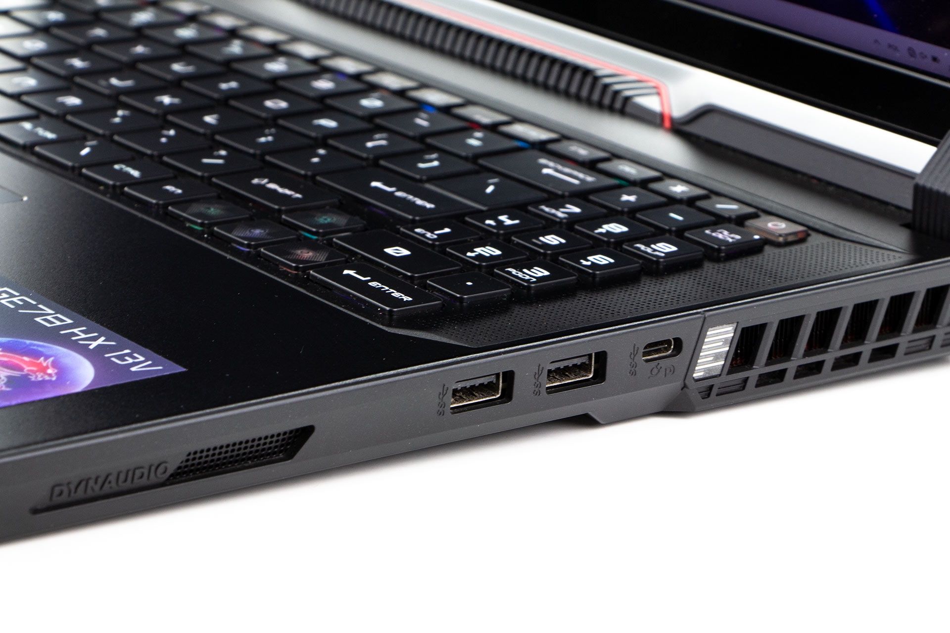 MSI Raider GE78 HX 13V - porty z prawej