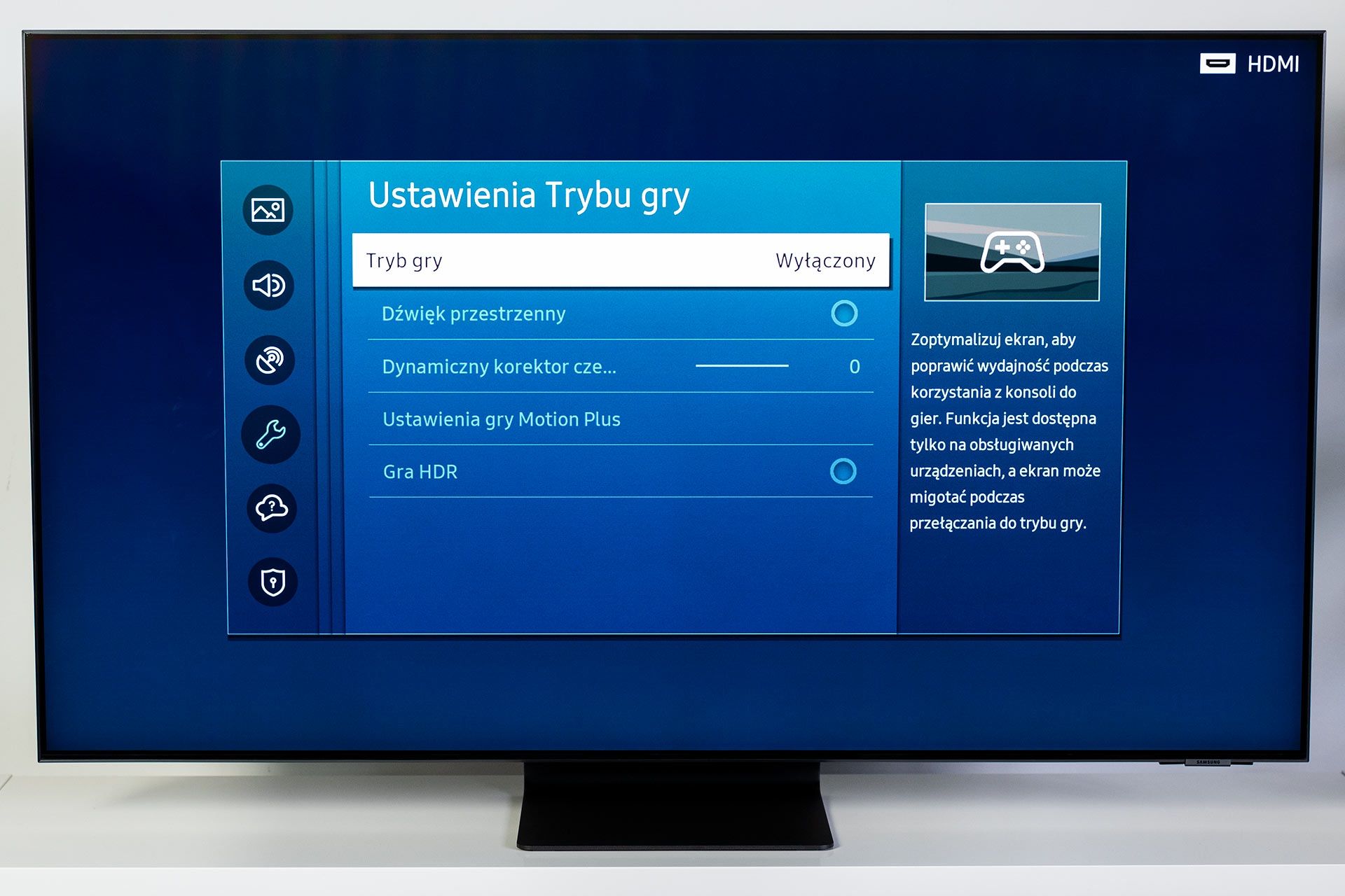 Samsung Neo QLED 55 QN91A - ustawienia trybu gry