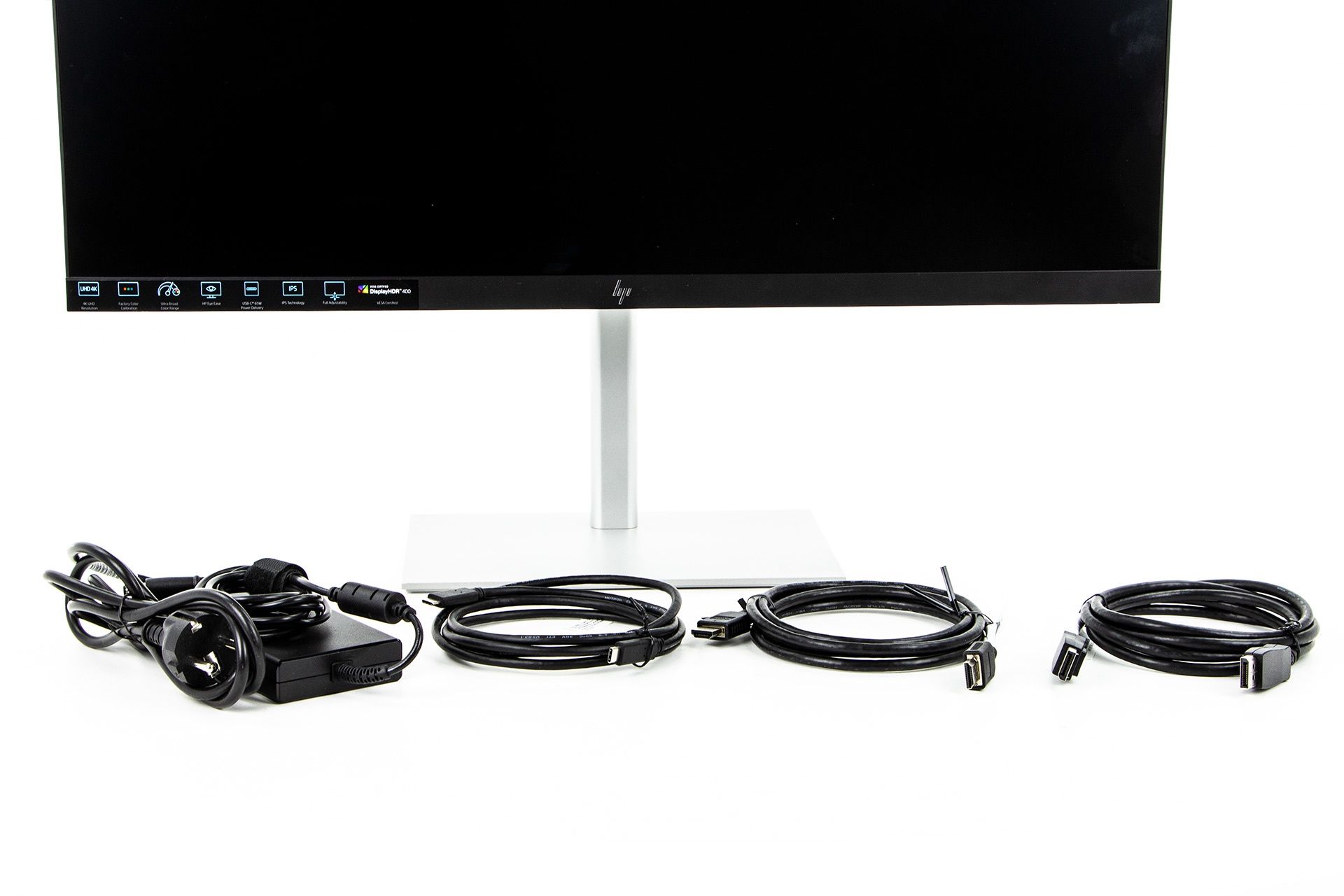 HP U28 4K HDR - zawartość opakowania