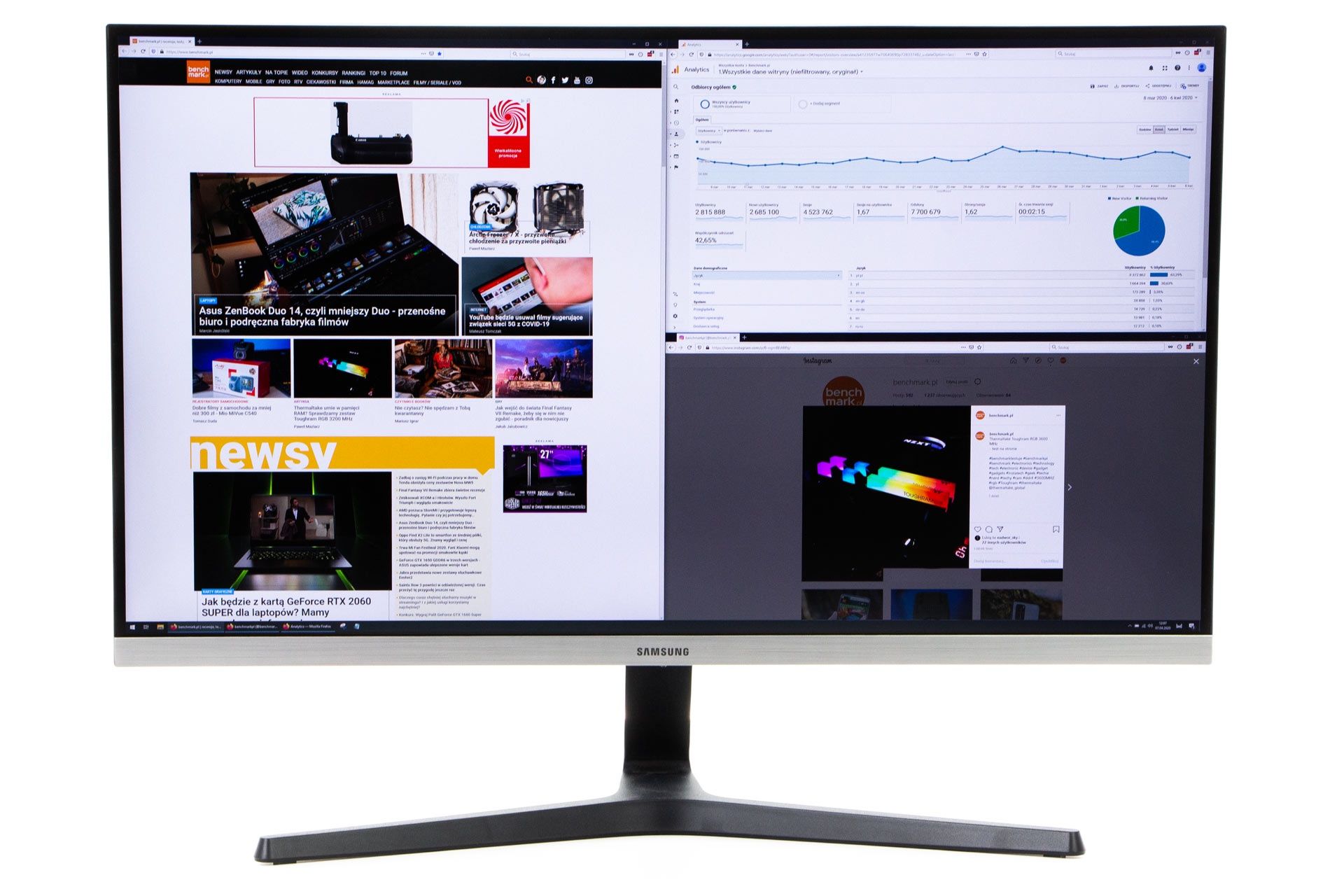 Samsung U28R550U - Prezentacja od frontu