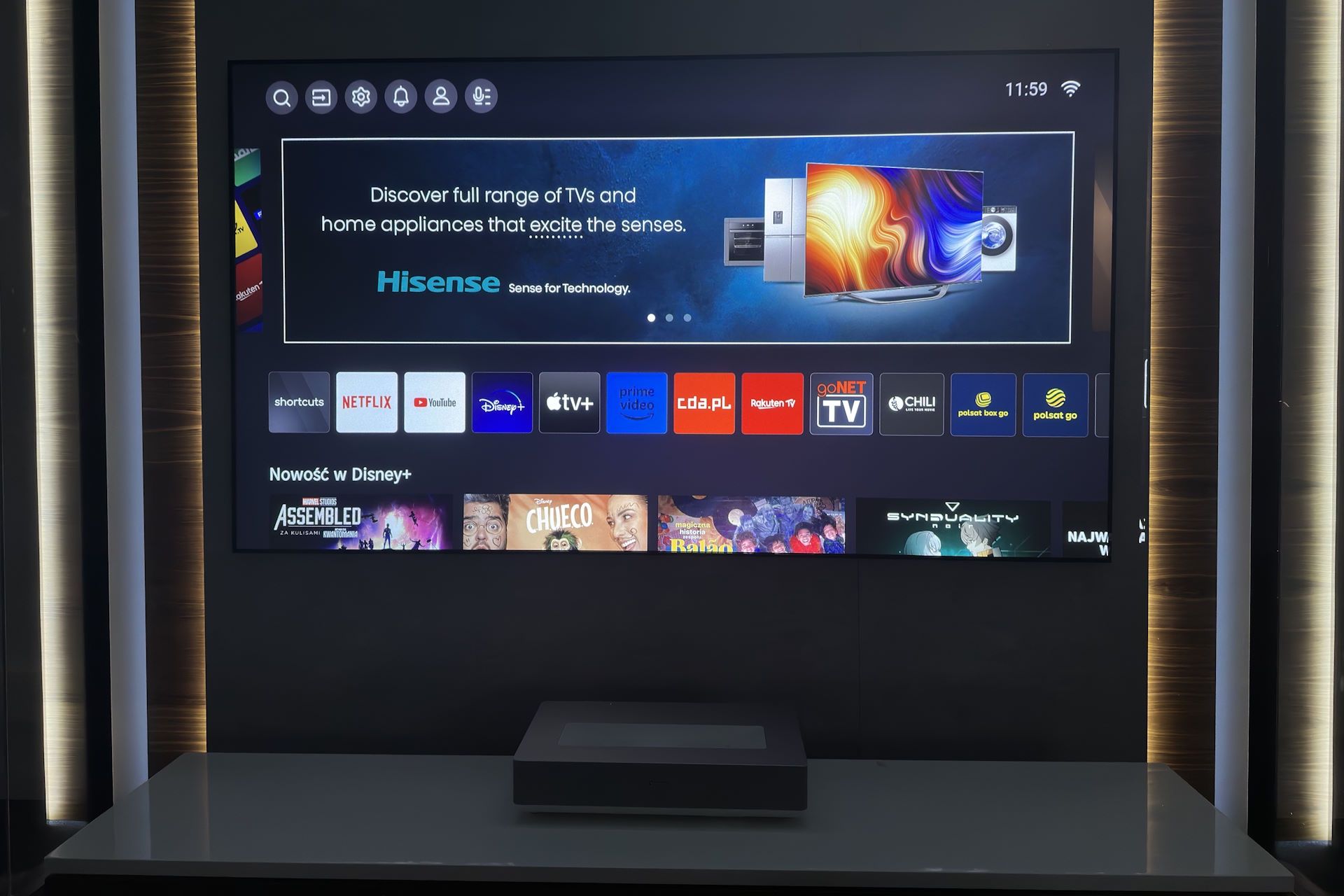 Hisense Laser TV 4K 100L5H - VIDAA smart TV