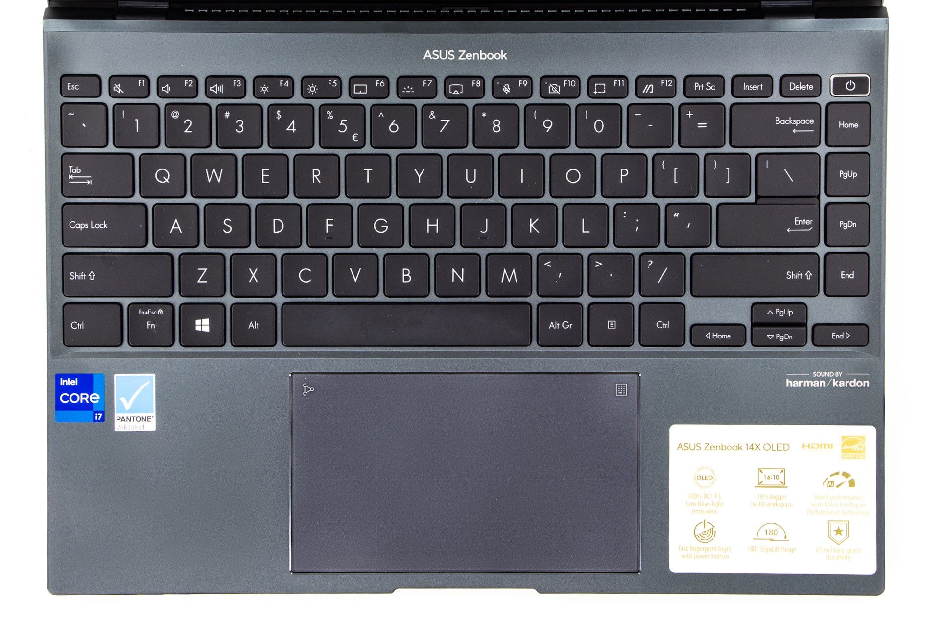 ASUS Zenbook 14X OLED - klawiatura z góry