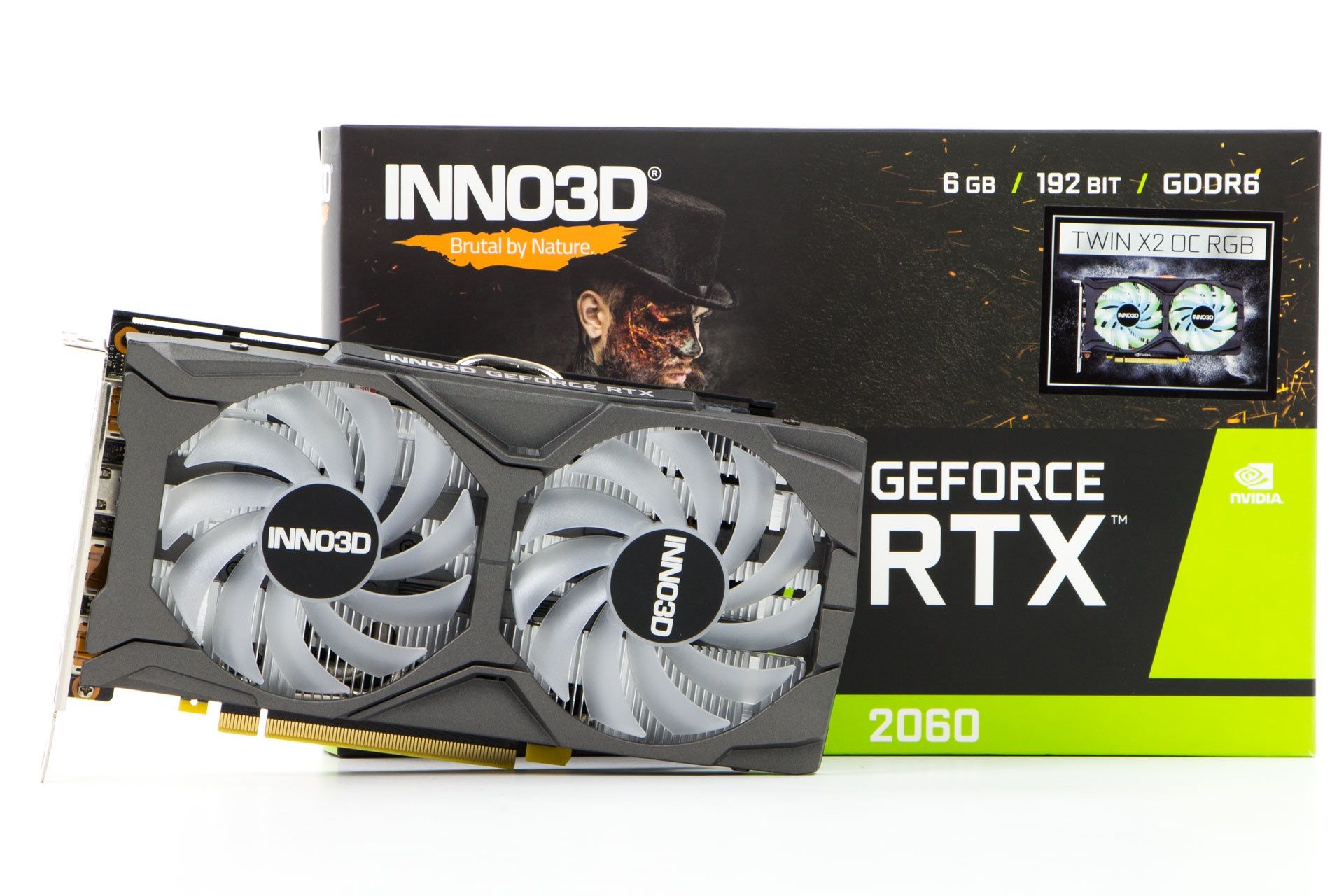 Inno3D GeForce RTX 2060 Twin X2 OC RGB - obok pudełka