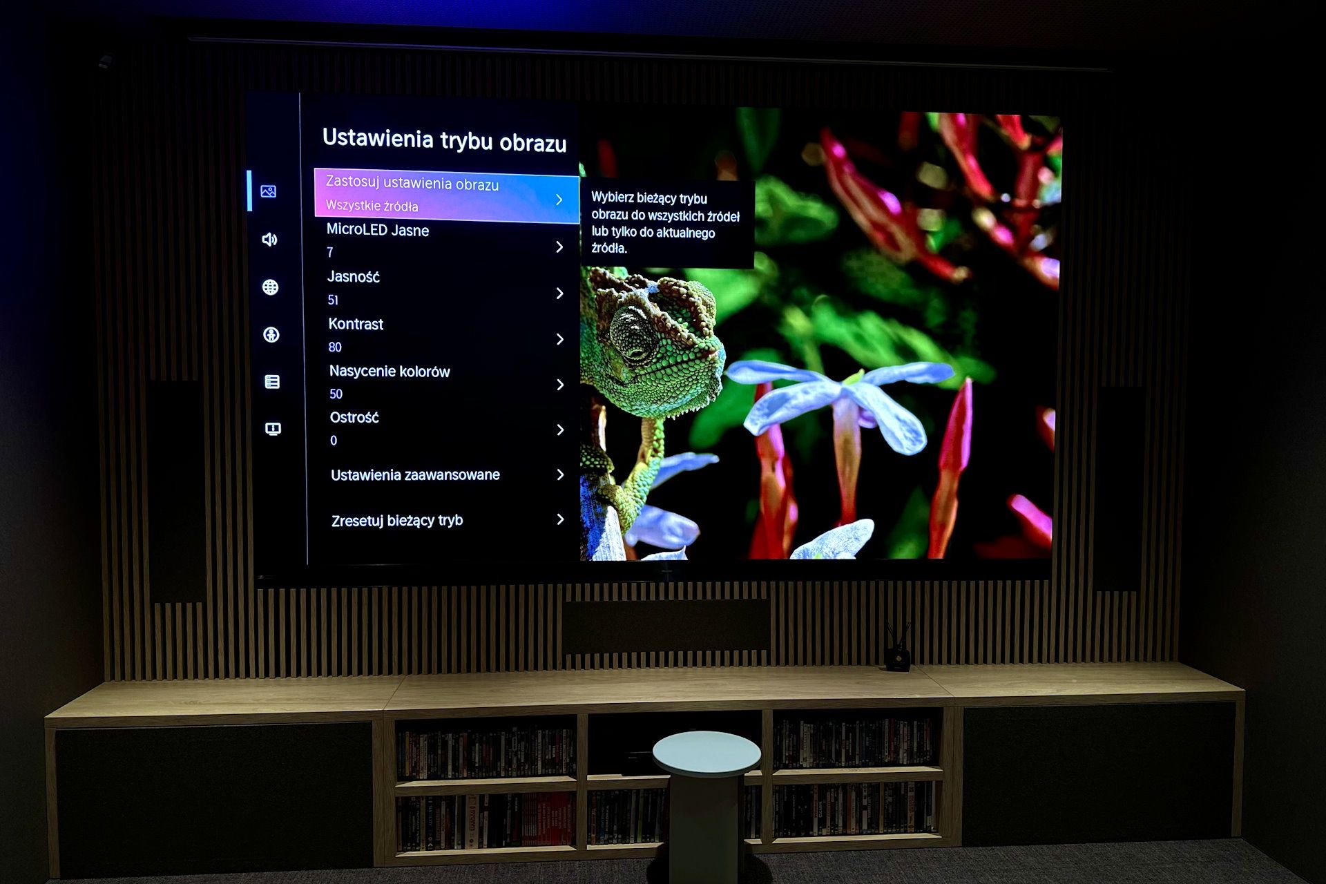 Hisense 136MX Micro LED - ustawienia micro LED