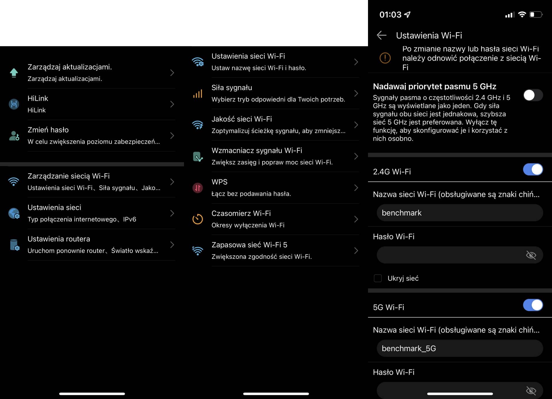 Huawei WiFi AX2 - aplikacja Huawei AI Life ustawienia zaawansowane