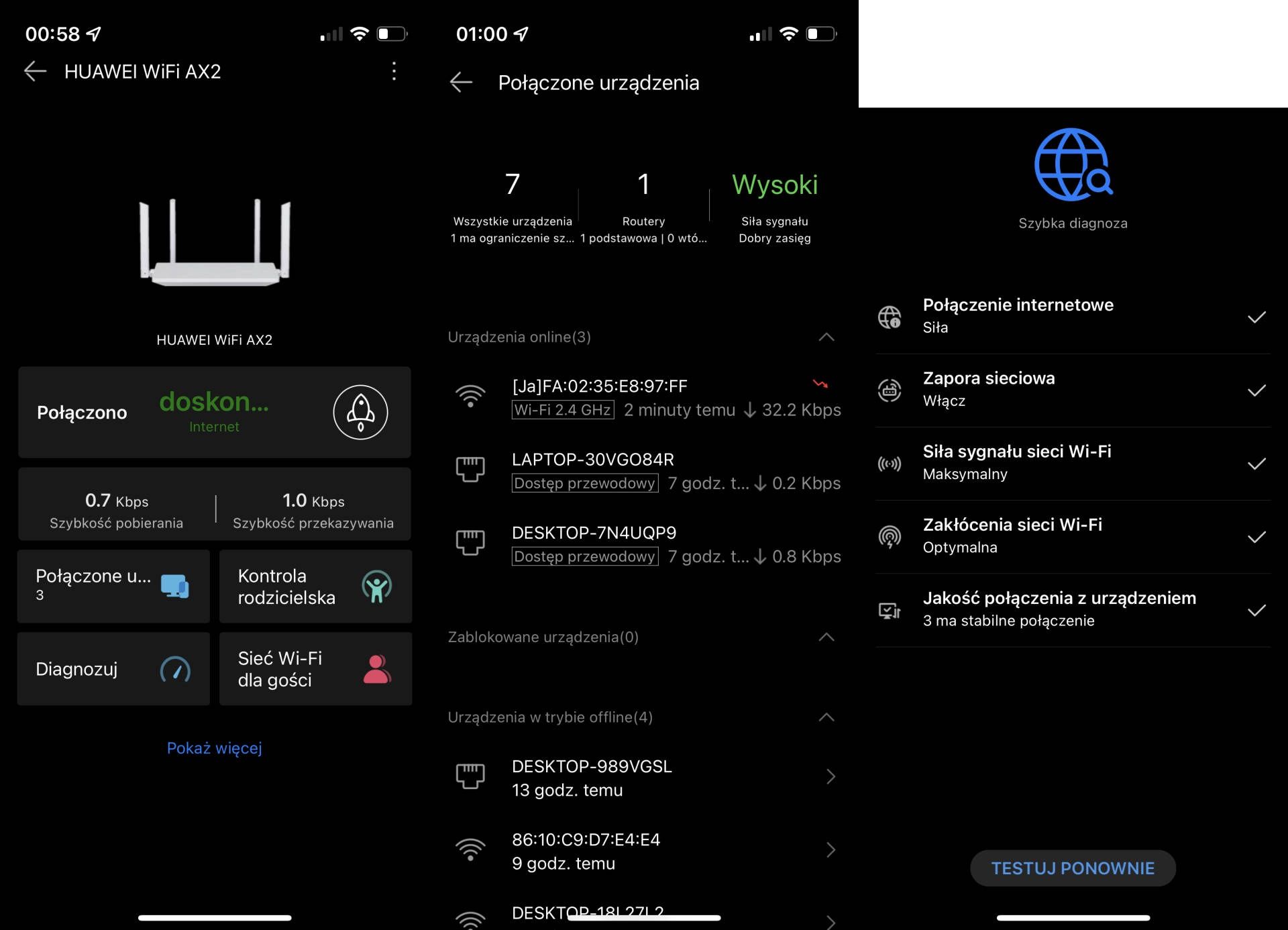 Huawei WiFi AX2 - aplikacja Huawei AI Life ustawienia podstawowe