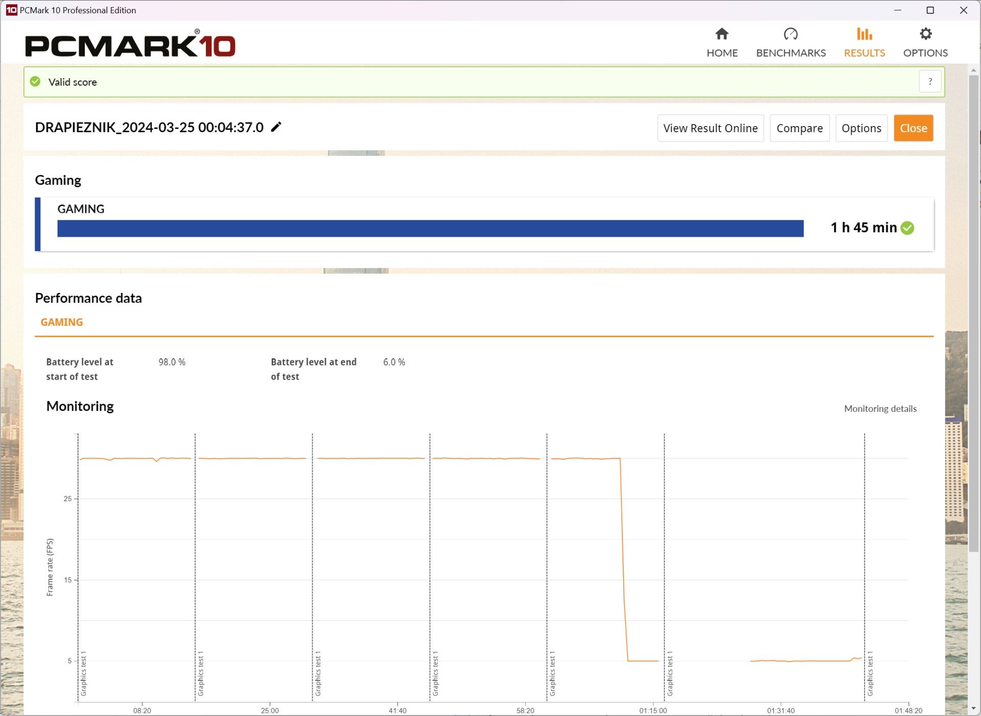 Acer Predator Helios Neo 16 - benchmark PCMark10 gaming