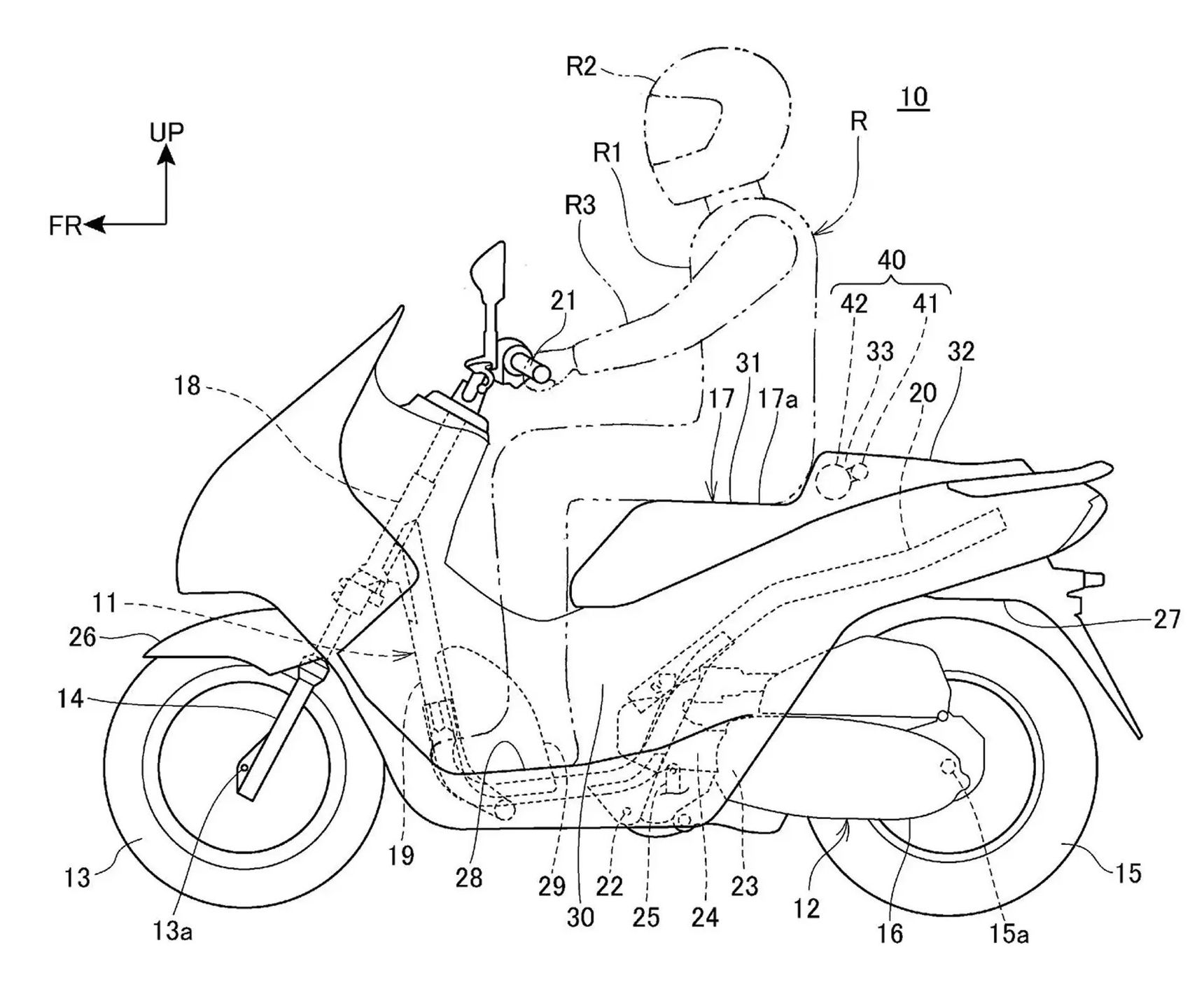 Honda moto poduszka patent 01