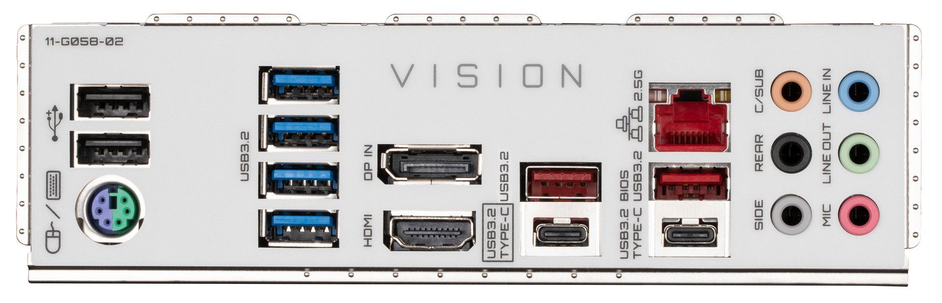 Gigabyte Z590 Vision G - tylny panel