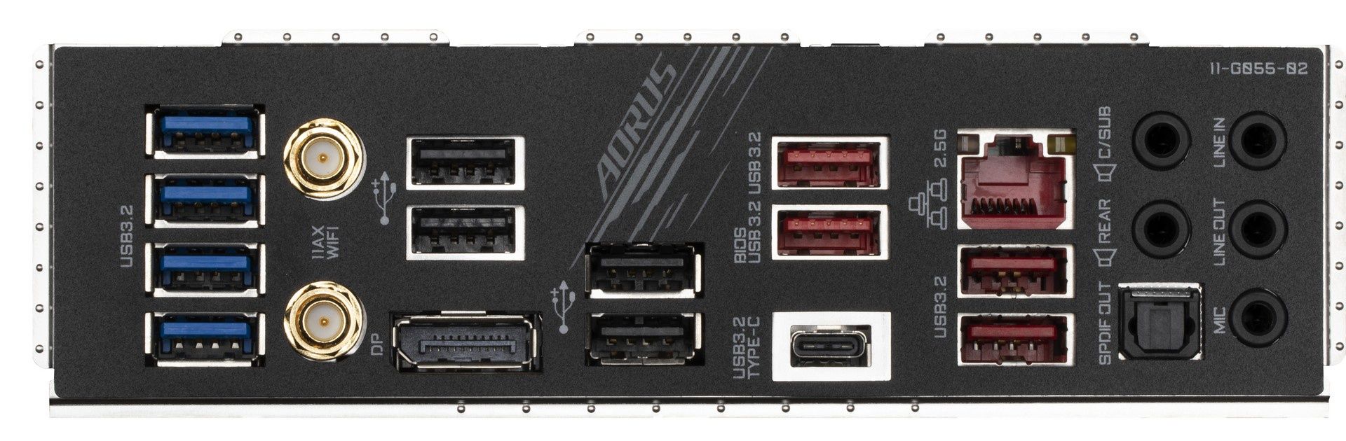 Gigabyte Z590 Aorus Pro AX - na tylny panel