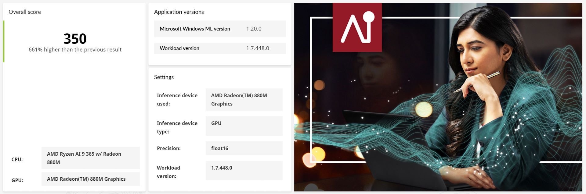 MSI Summit A16 AI+ -  Procyon AI FP16