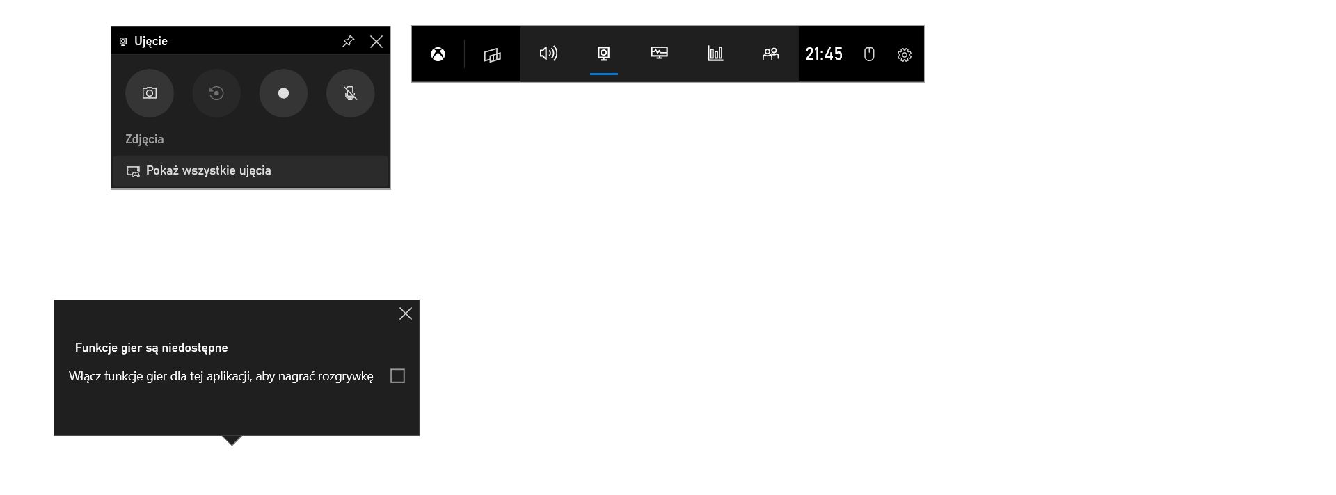 Windows 10 - Xbox Game Bar nagrywanie ekranu
