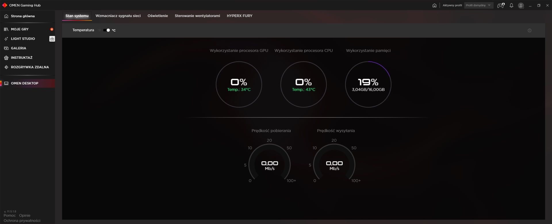 OMEN Gaming Hub - monitoring