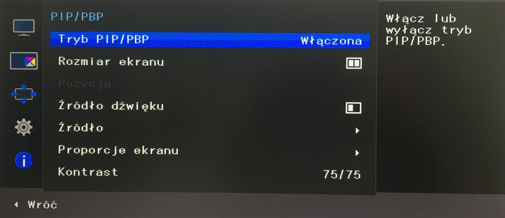 Menu OSD Samsunga U28R550U