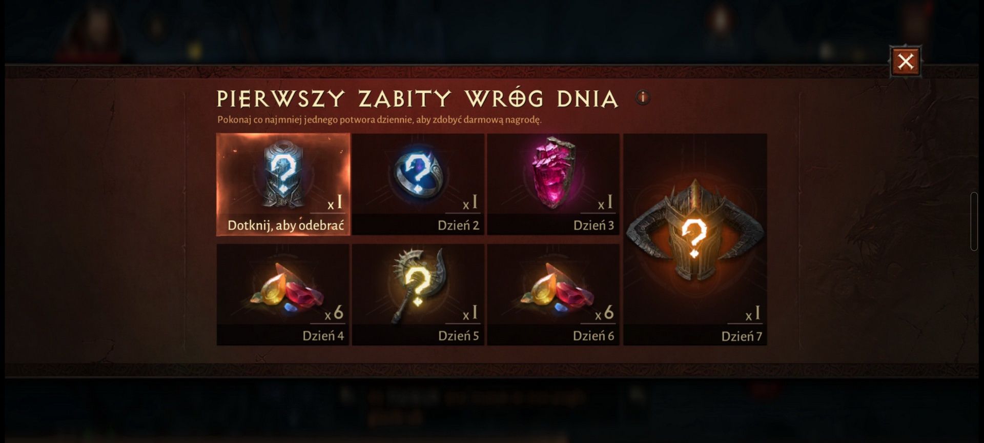 Diablo Immortal - nagroda codzienna