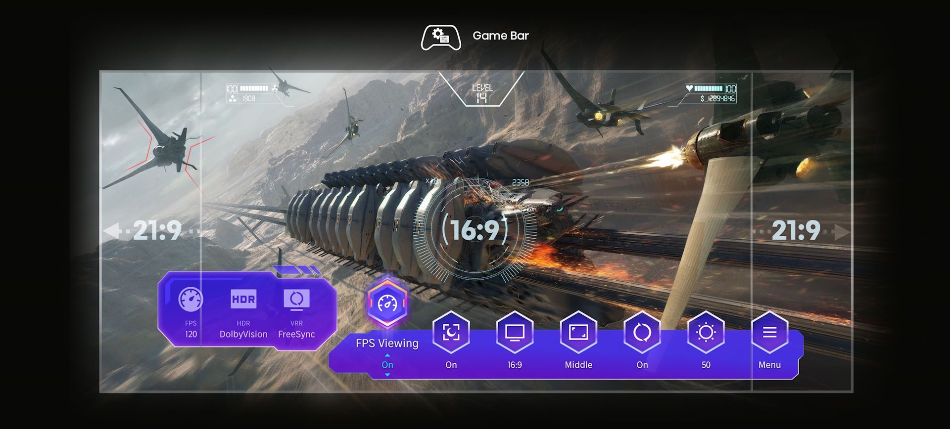 Hisense ULED U7KQ - game bar