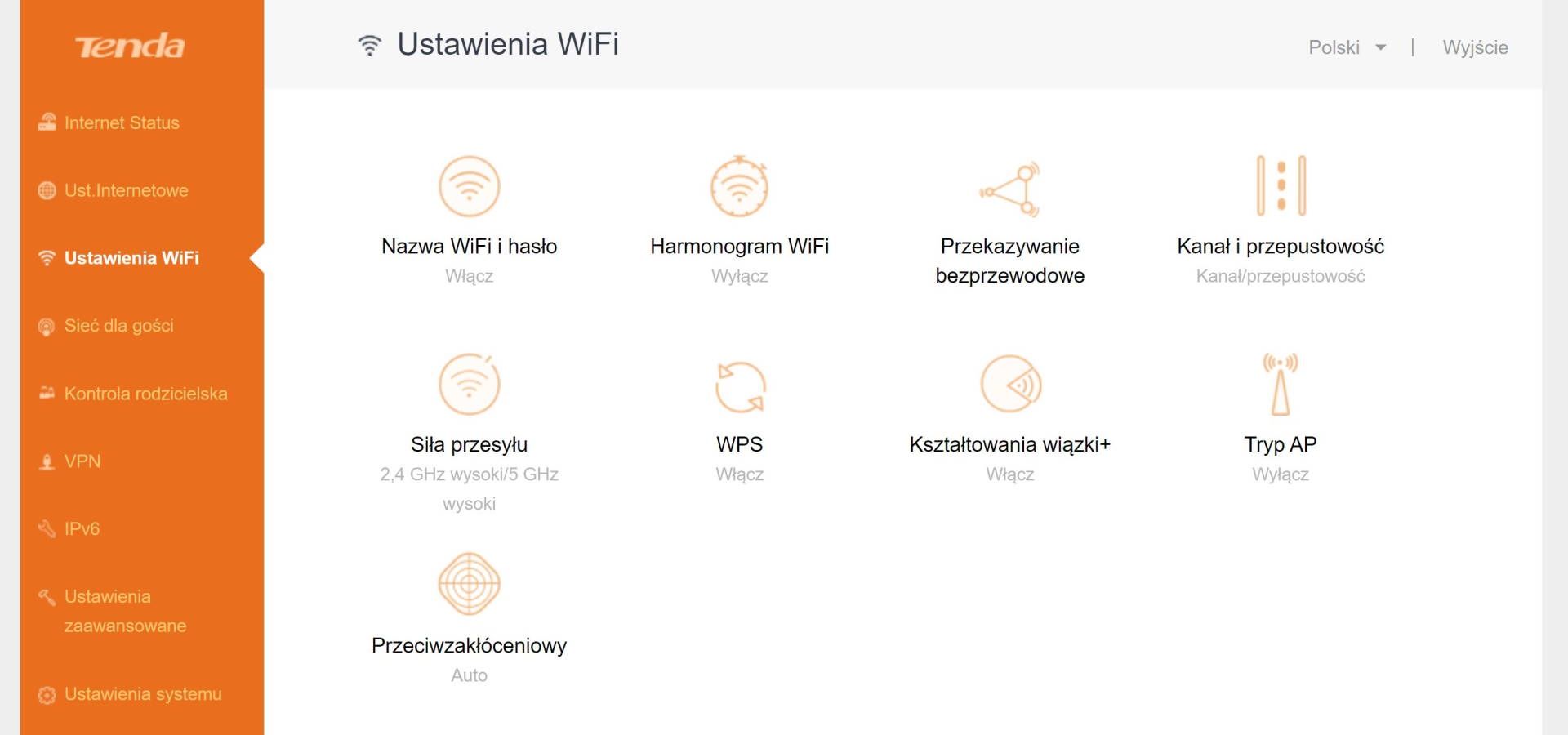 Tenda AC19 i AC21 - konfiguracja Wi-Fi przez przeglądarkę