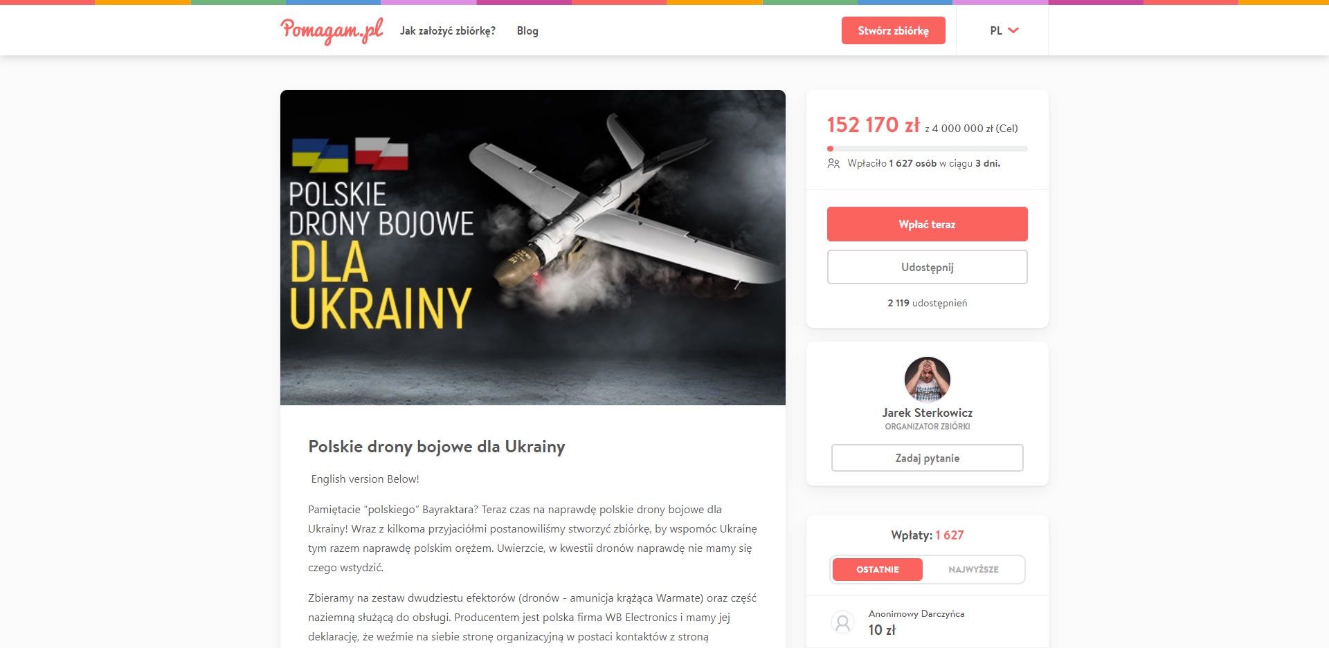 Zbiórka polskie drony