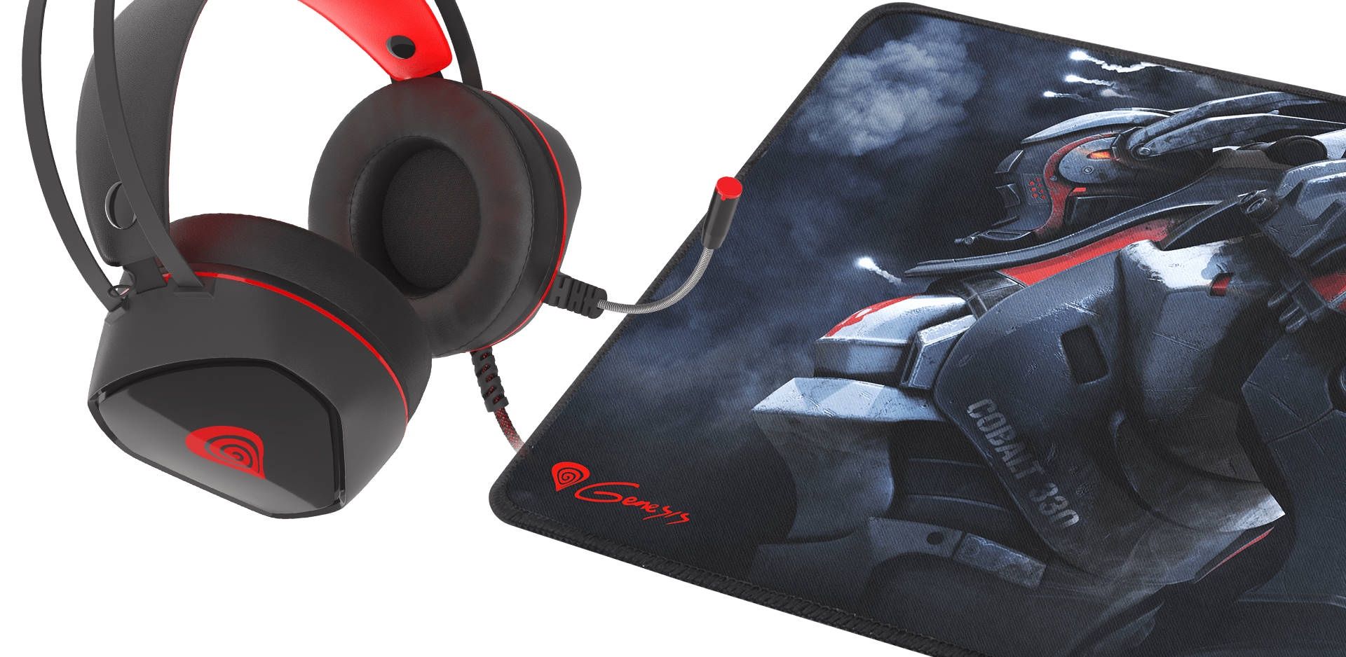 Podkładka i słuchawki w zestawie Genesis Cobalt 330