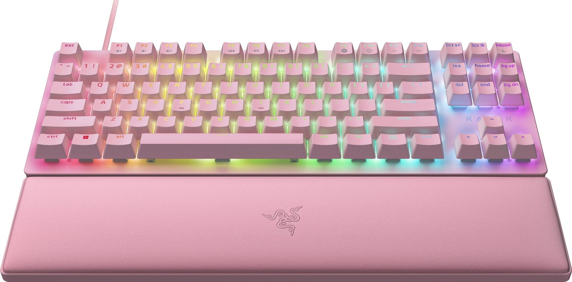 Różowe sprzęty gamingowe na Walentynki - Razer Huntsman V2 Tenkeyless Red Linear Pink