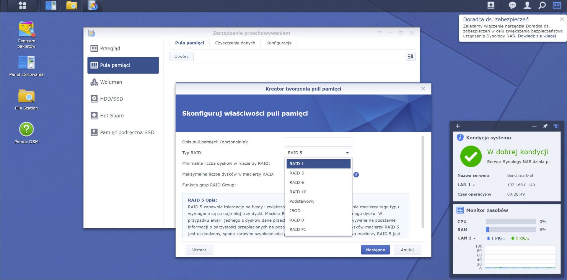 Synology RS3621xs+ system DSM