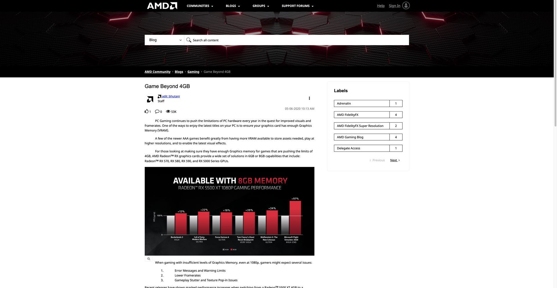AMD Radeon RX 5500 XT - wpis na blogu