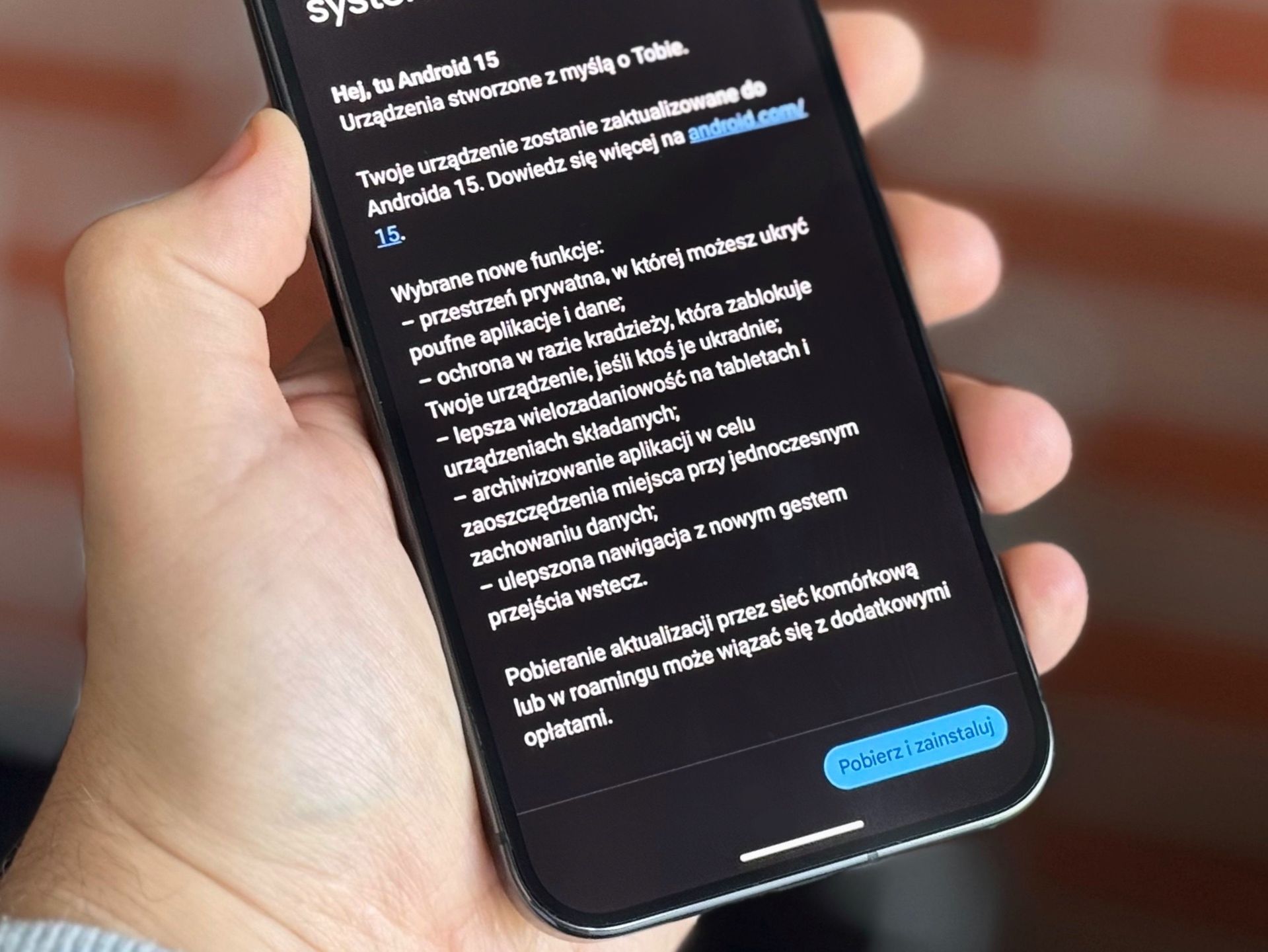 Android 15 - lista zmian