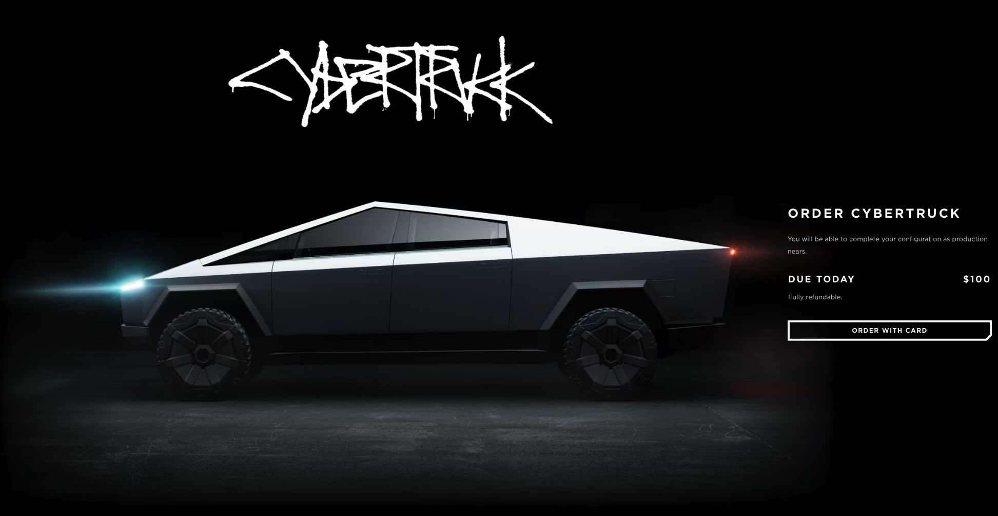 Tesla Cybertruck zamówienie