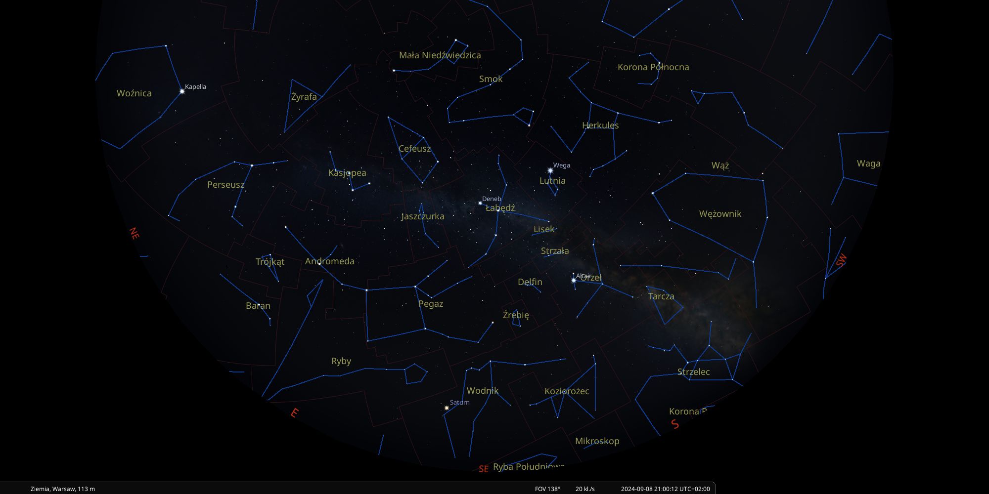 Saturn na niebie