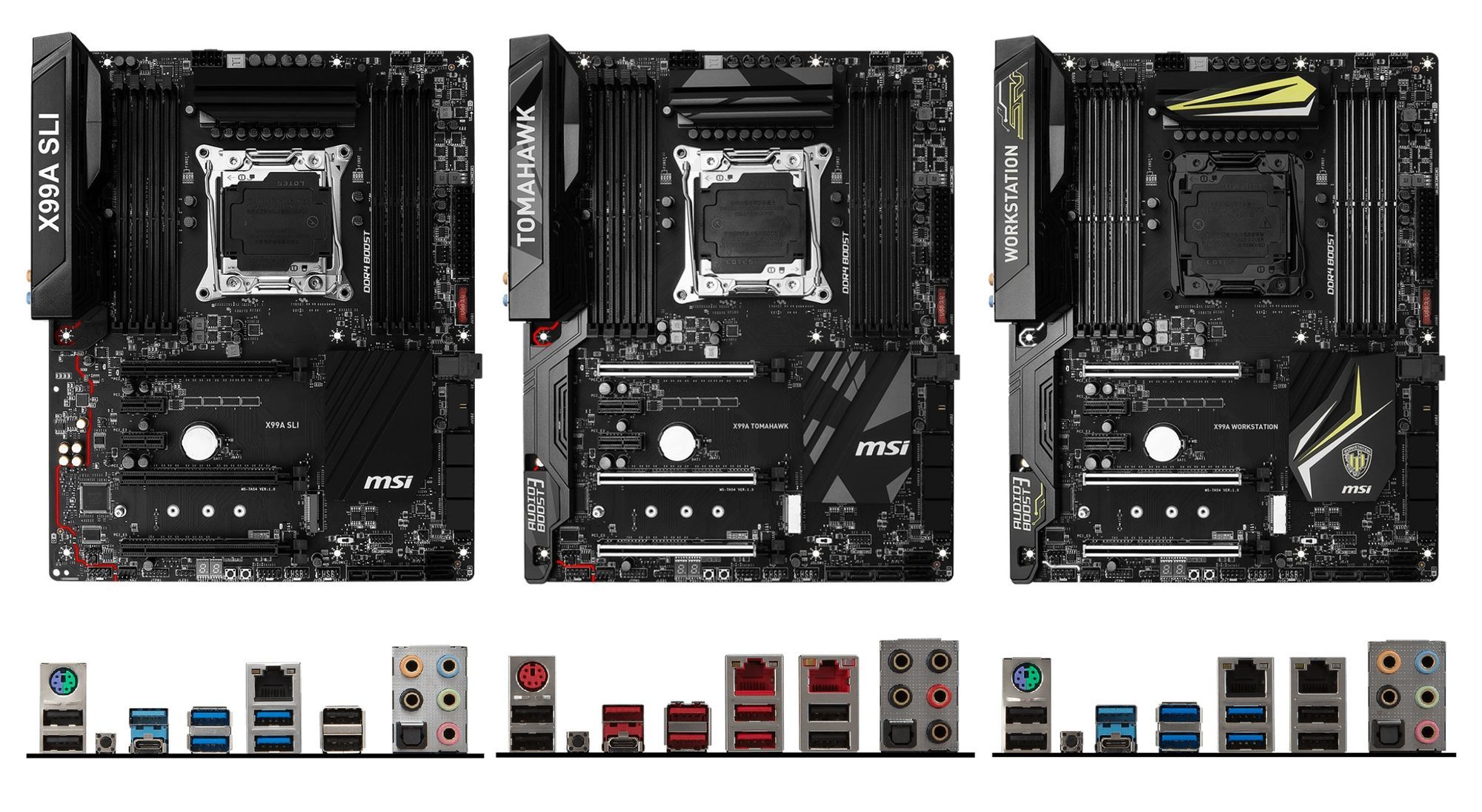 MSI X99A SLI, X99A Tomahawk i X99A Workstation płyty główne
