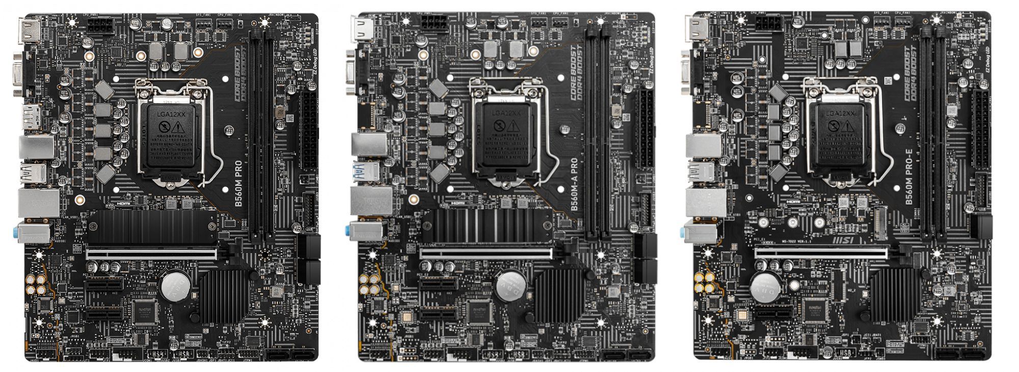 MSI B560M-PRO, MSI B560M-A PRO i MSI B560M-PRO E