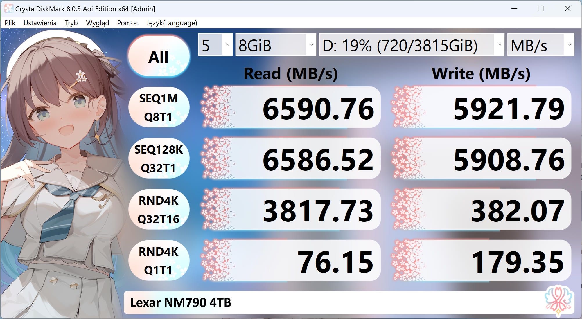 Lexar NM790 4TB - cristaldiskmark