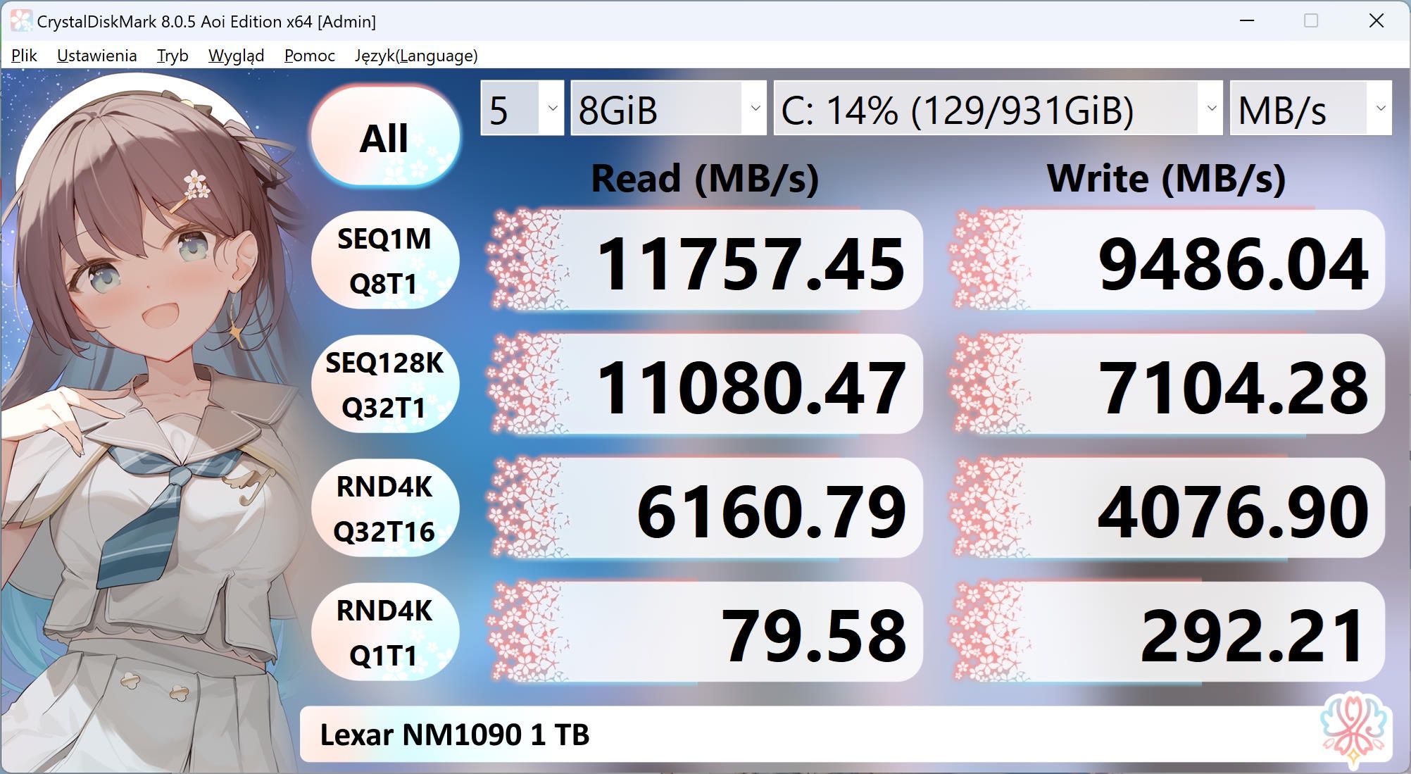 Lexar NM1090 1TB - cristaldiskmark