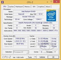 Intel Pentium G3258 procesor CPUZ