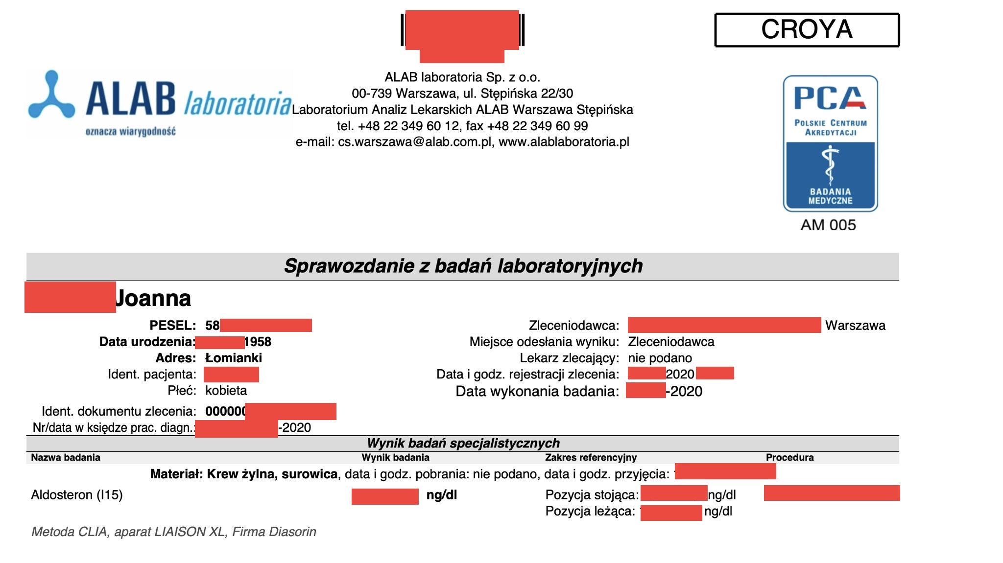 ALAB wyciek przykład
