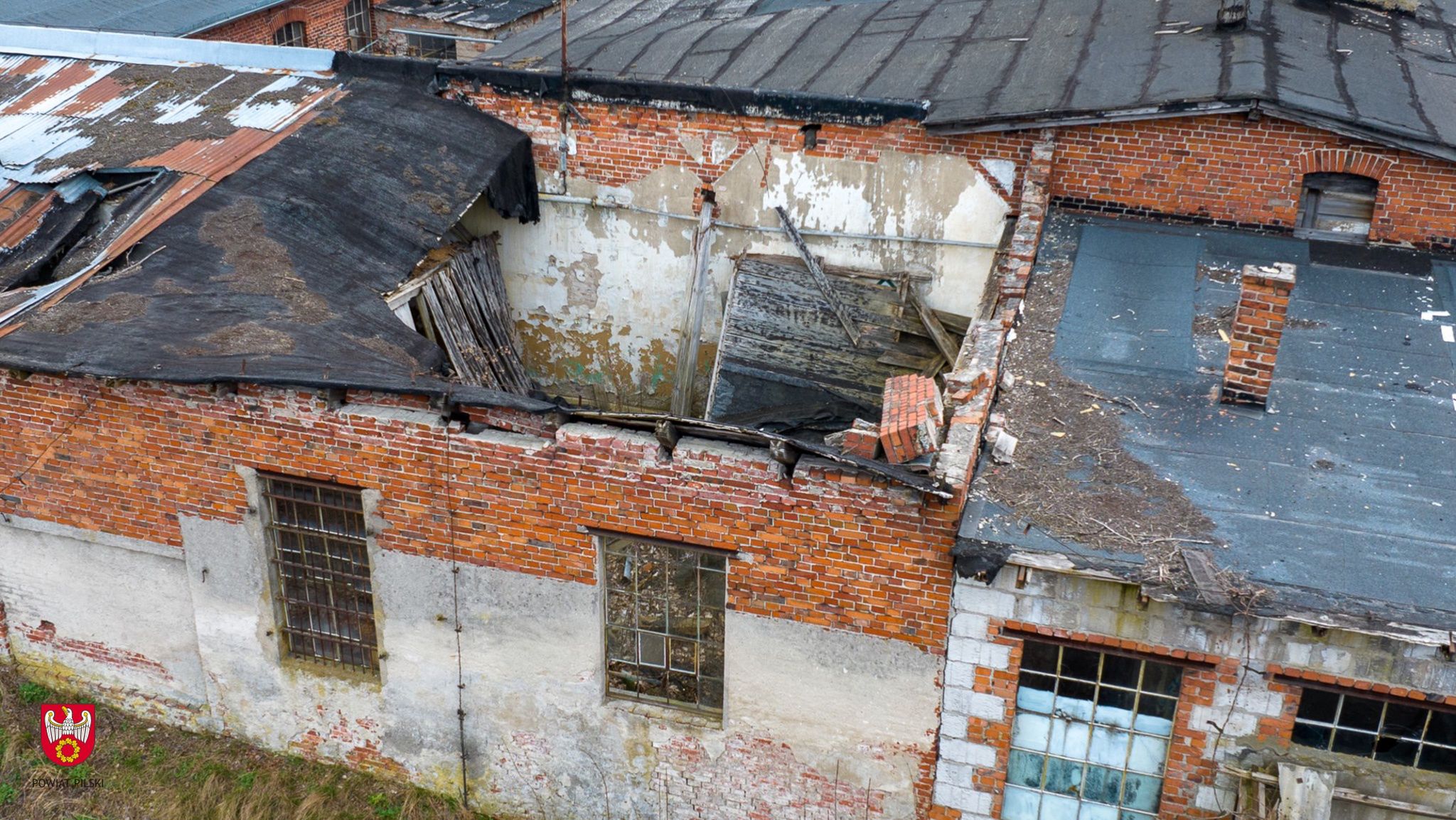 Obecny stan dachu parowozowni w Białośliwiu