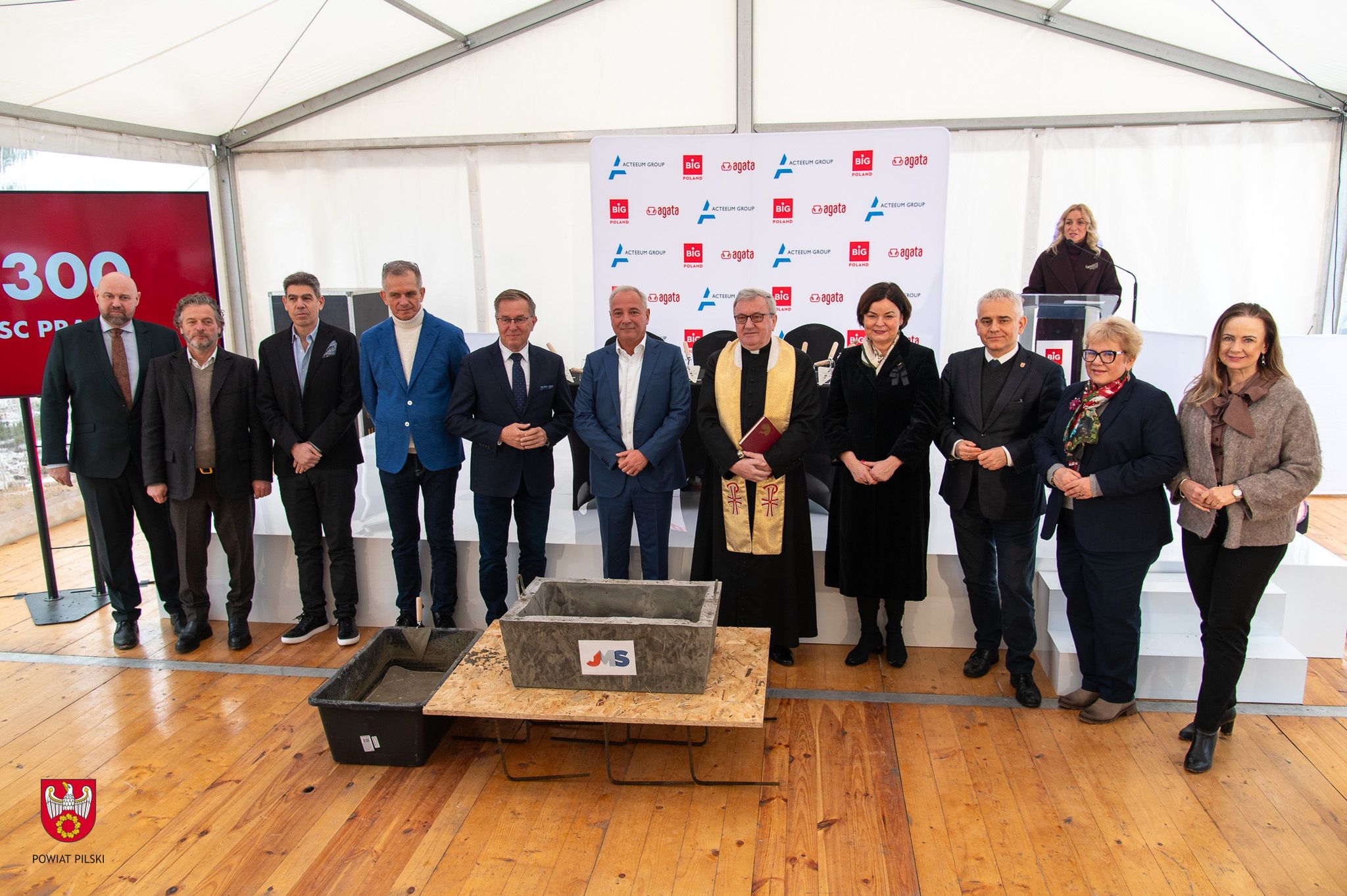 Wmurowanie kamienia węgielnego pod budowę BIG Piła. 